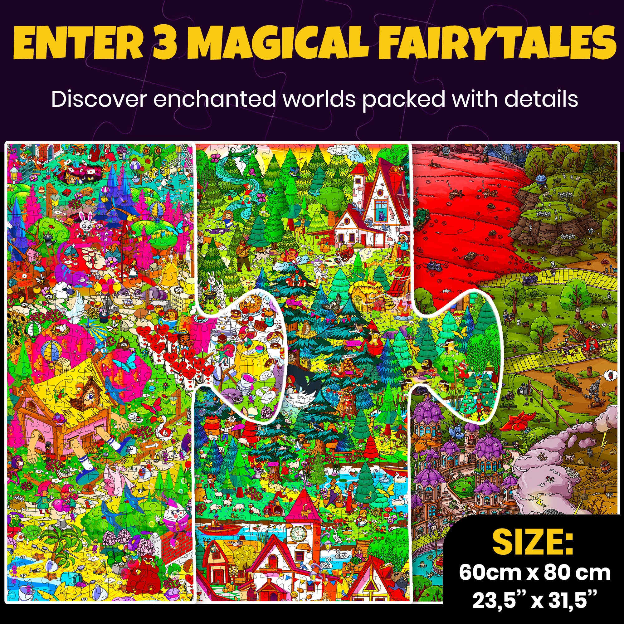 Set 3x1000 Pcs Puzzle for Adults Seek&See Fairy Tales