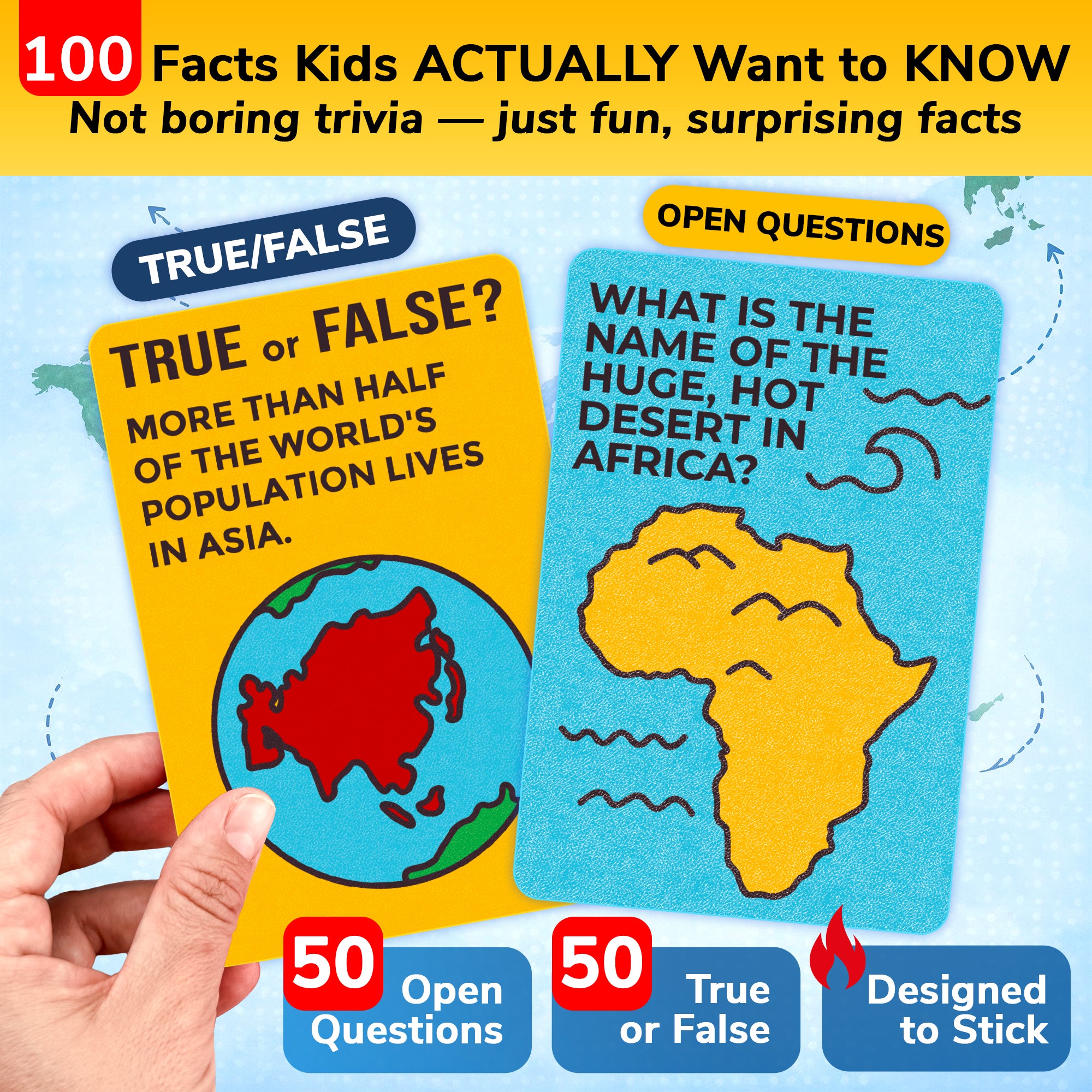 Trivia Card Game for Kids - Geography, Culture & Fun Facts