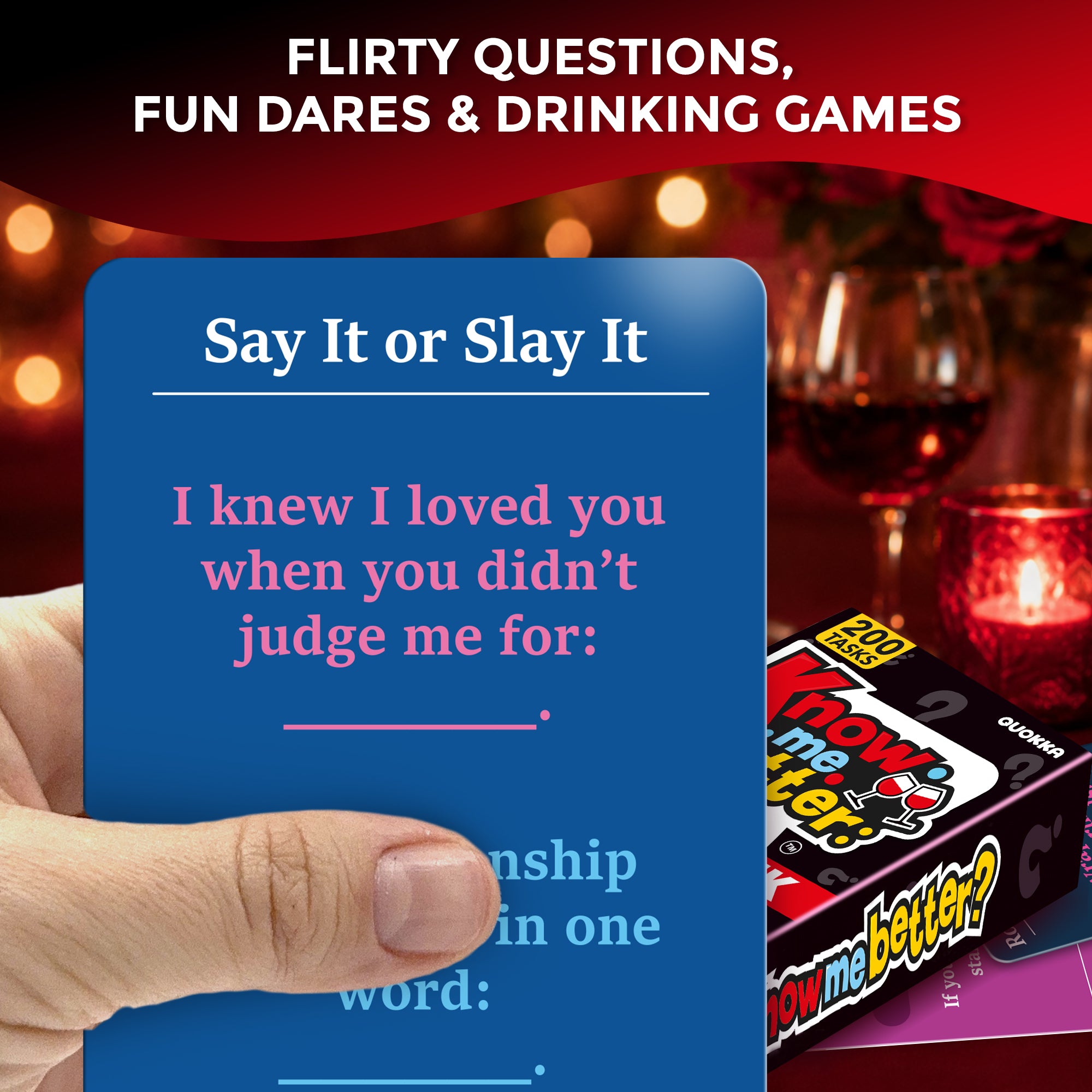 Couples Card Game Love Dare Drink – Spicy Date Night Game