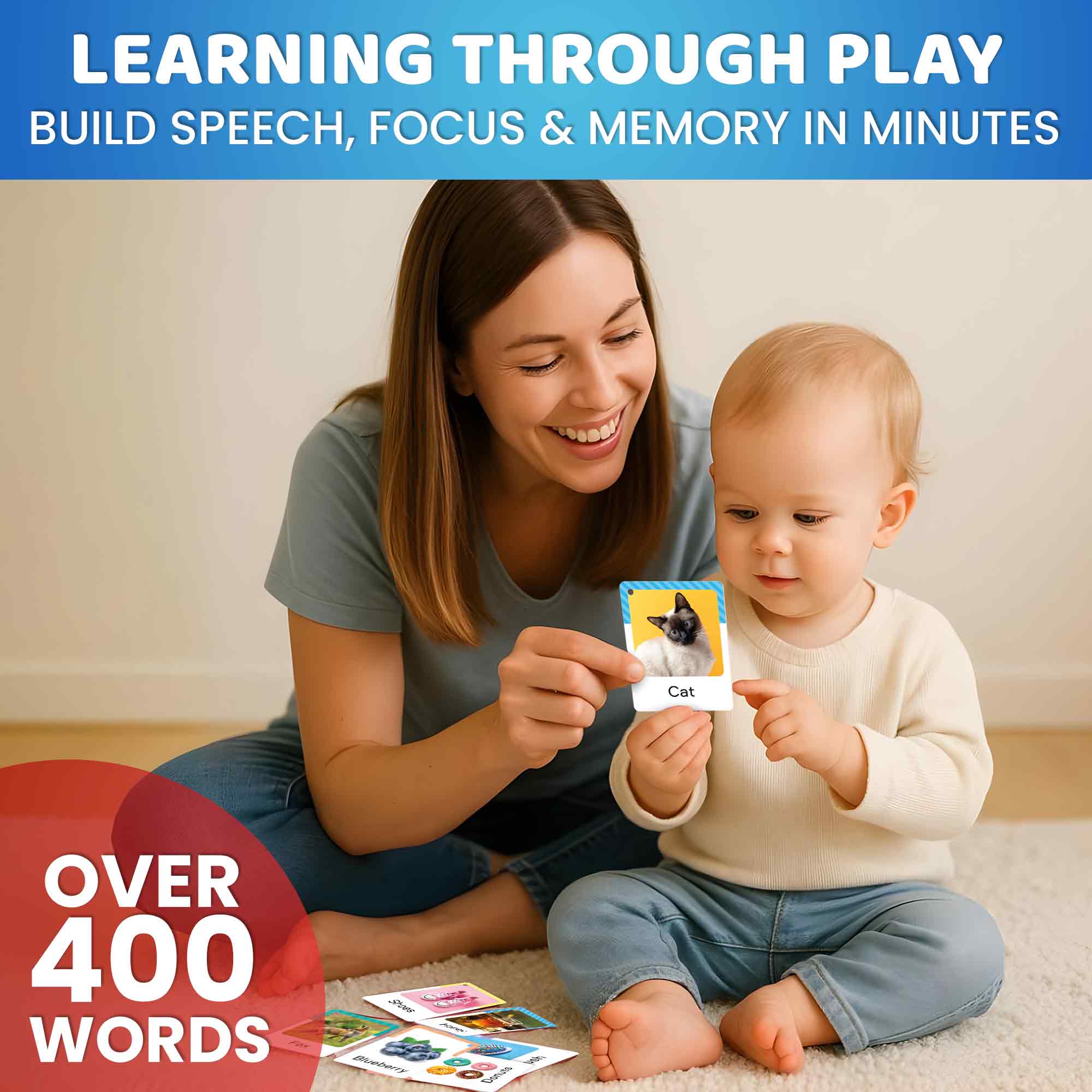 225 Flash Cards for Toddlers 1-3 | Alphabet & First Words