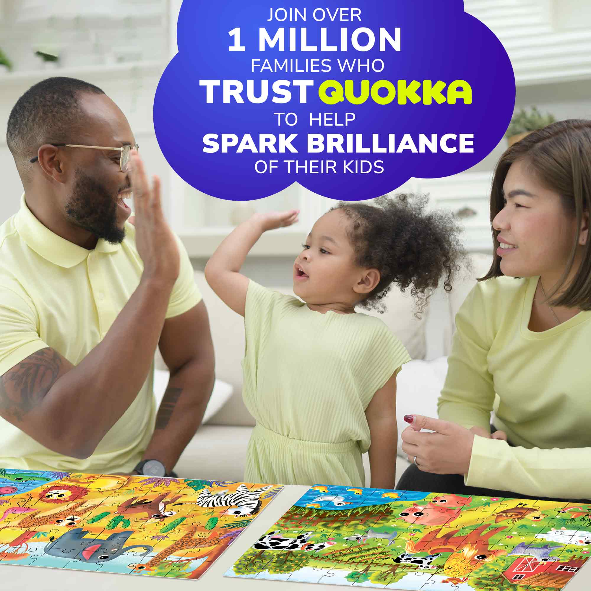 60 Piece Puzzles for Kids | Farm, Ocean & Safari Animals