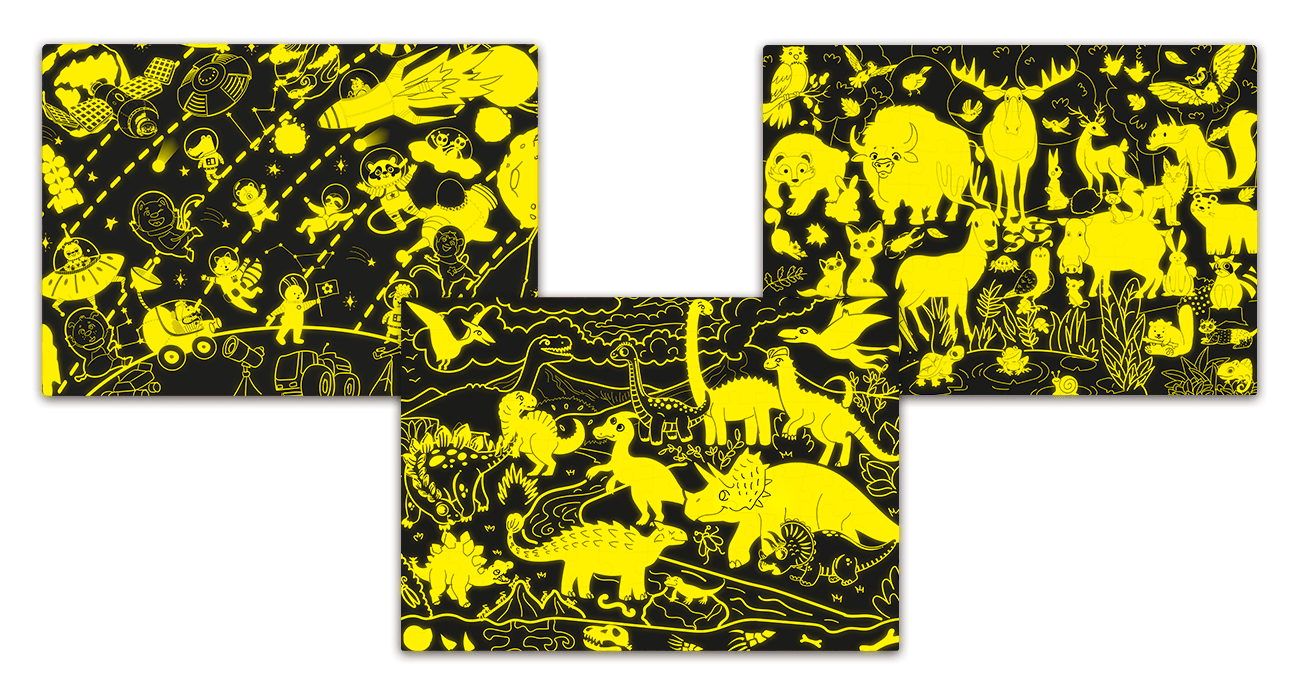 100 Piece Glow in The Dark Puzzles for Kids
