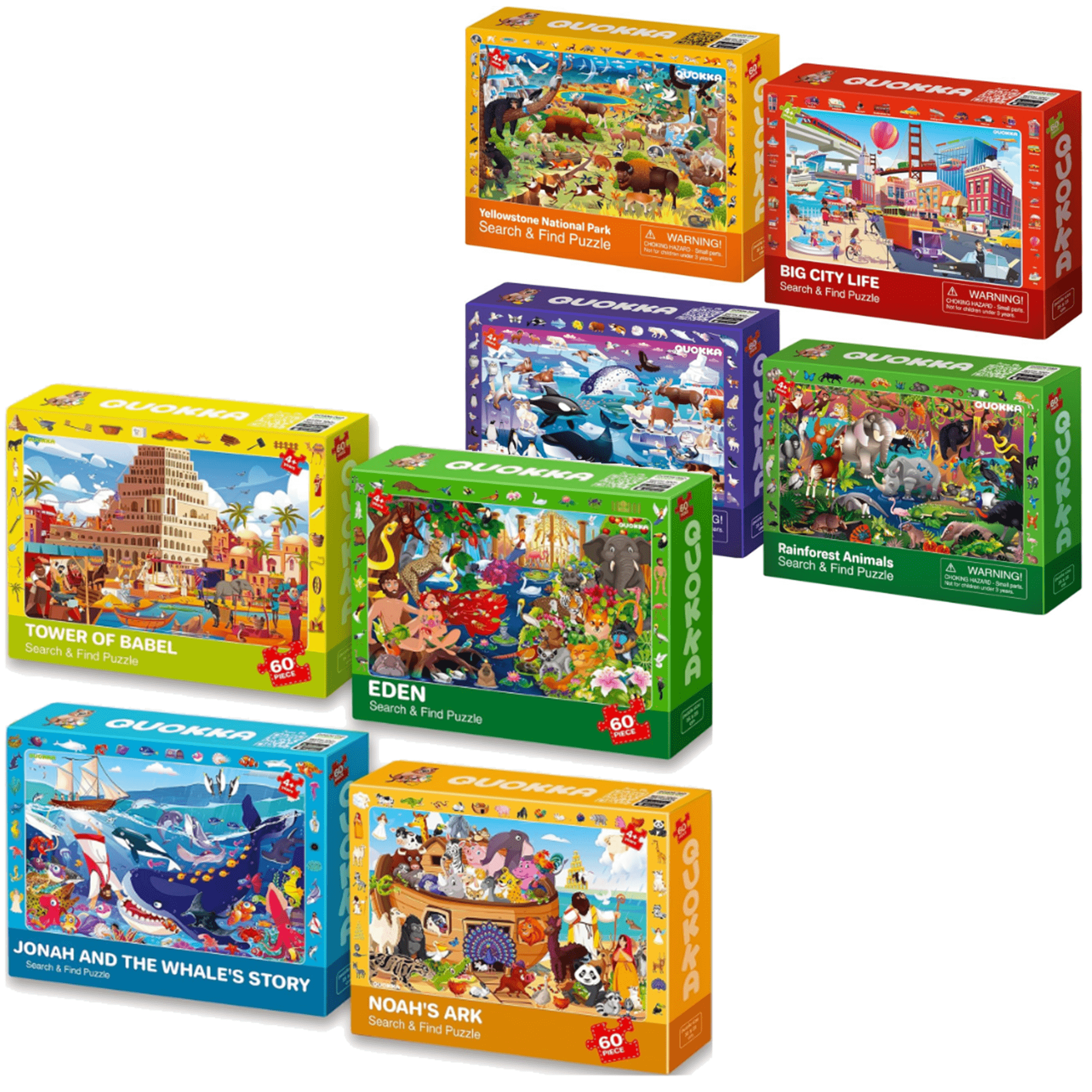 QUOKKA Bundle Set of 8 Puzzles for Kids | Religion Set, City Life