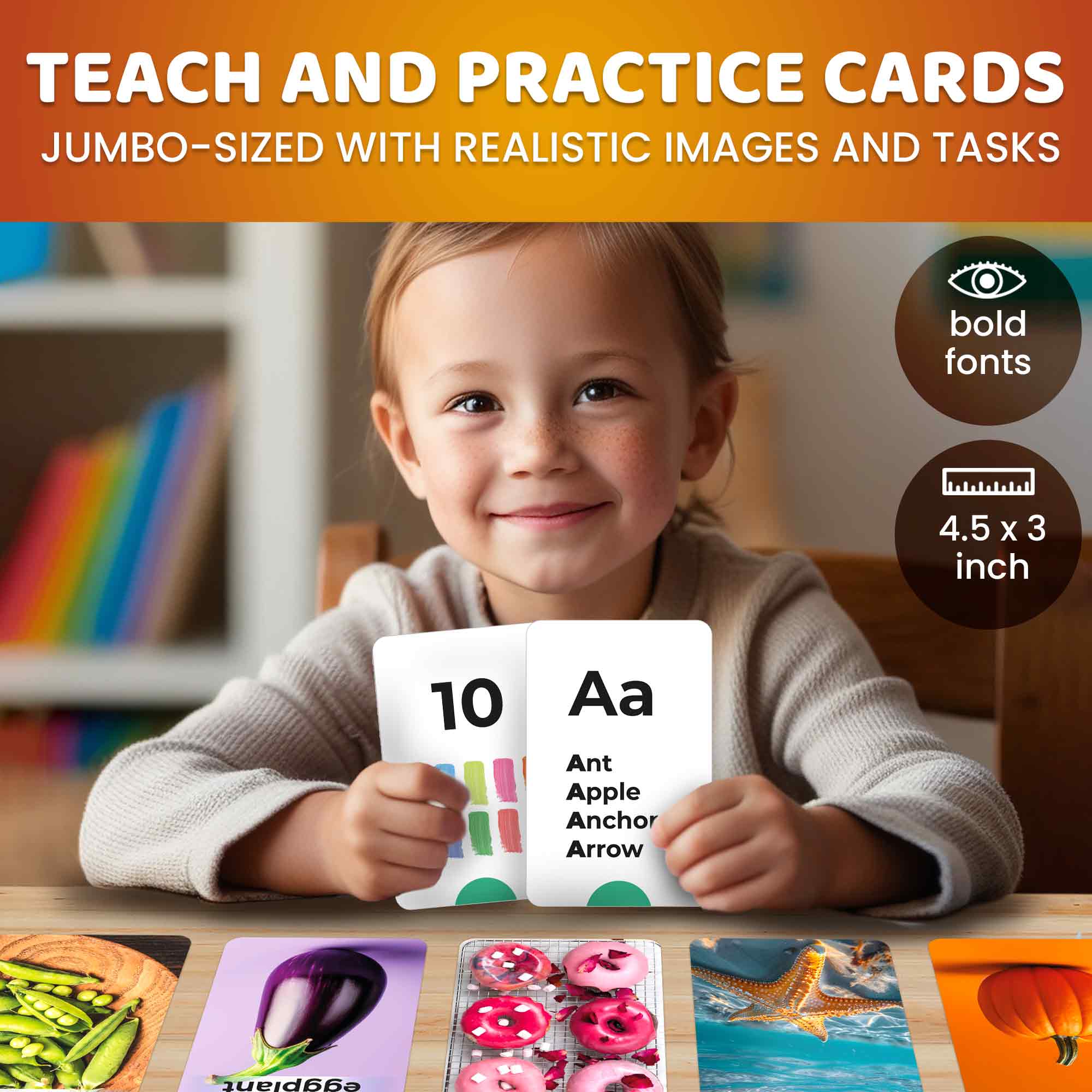 260 Flash Cards with Realistic Images for Kids