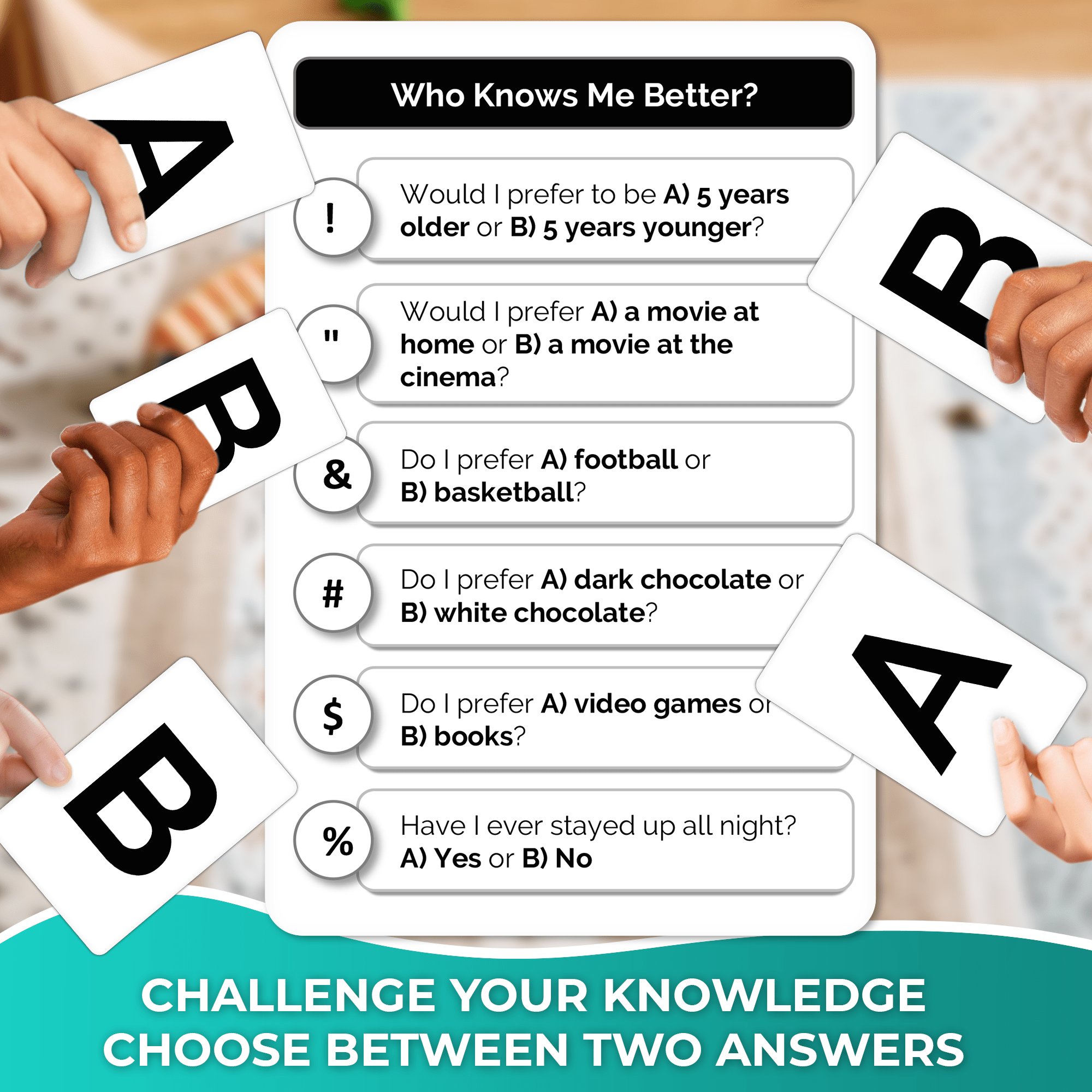 Who Knows Me Better Kids & Family Card Quiz Game