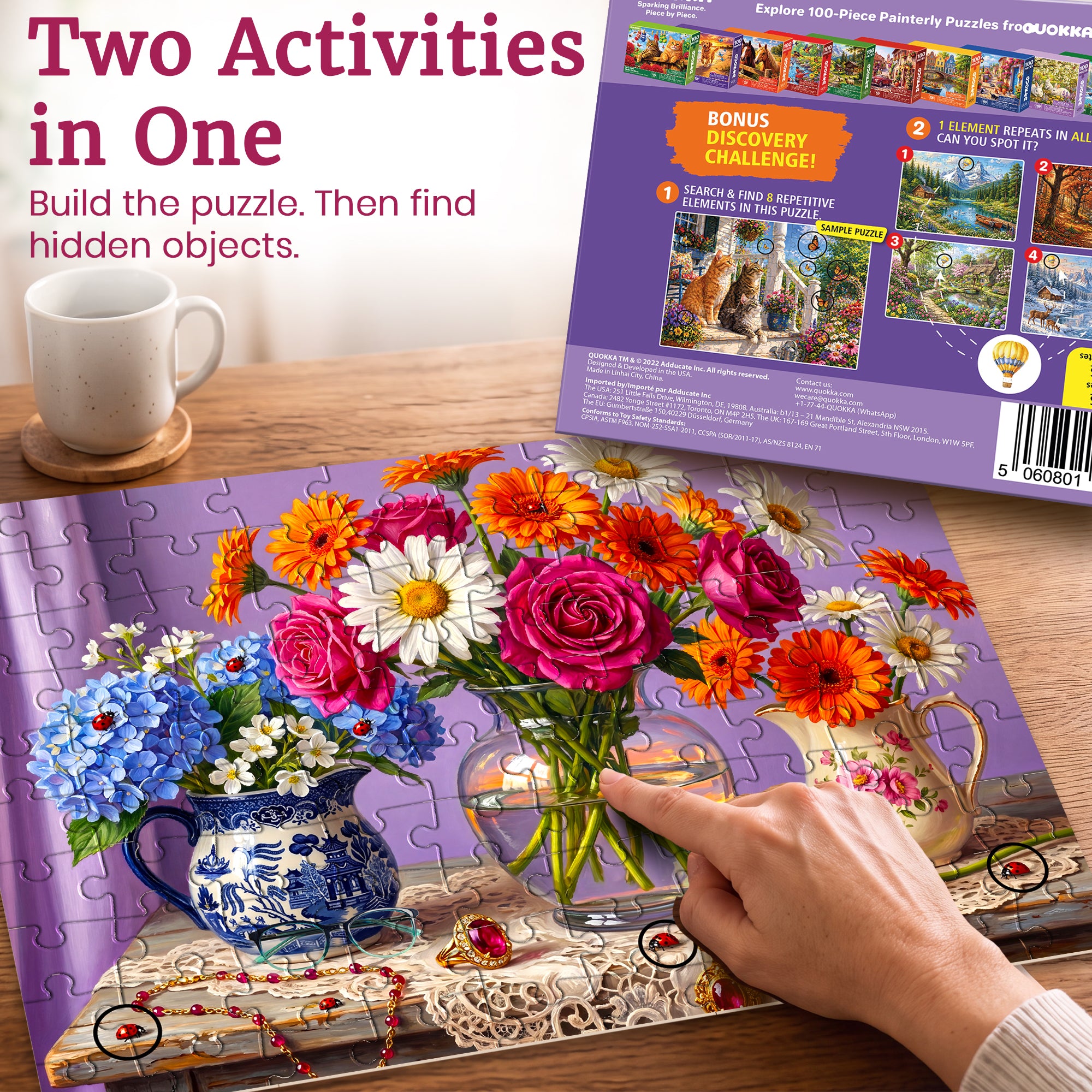 100 Pcs Search & Find Dementia Puzzles for Elderly - Still Lifes