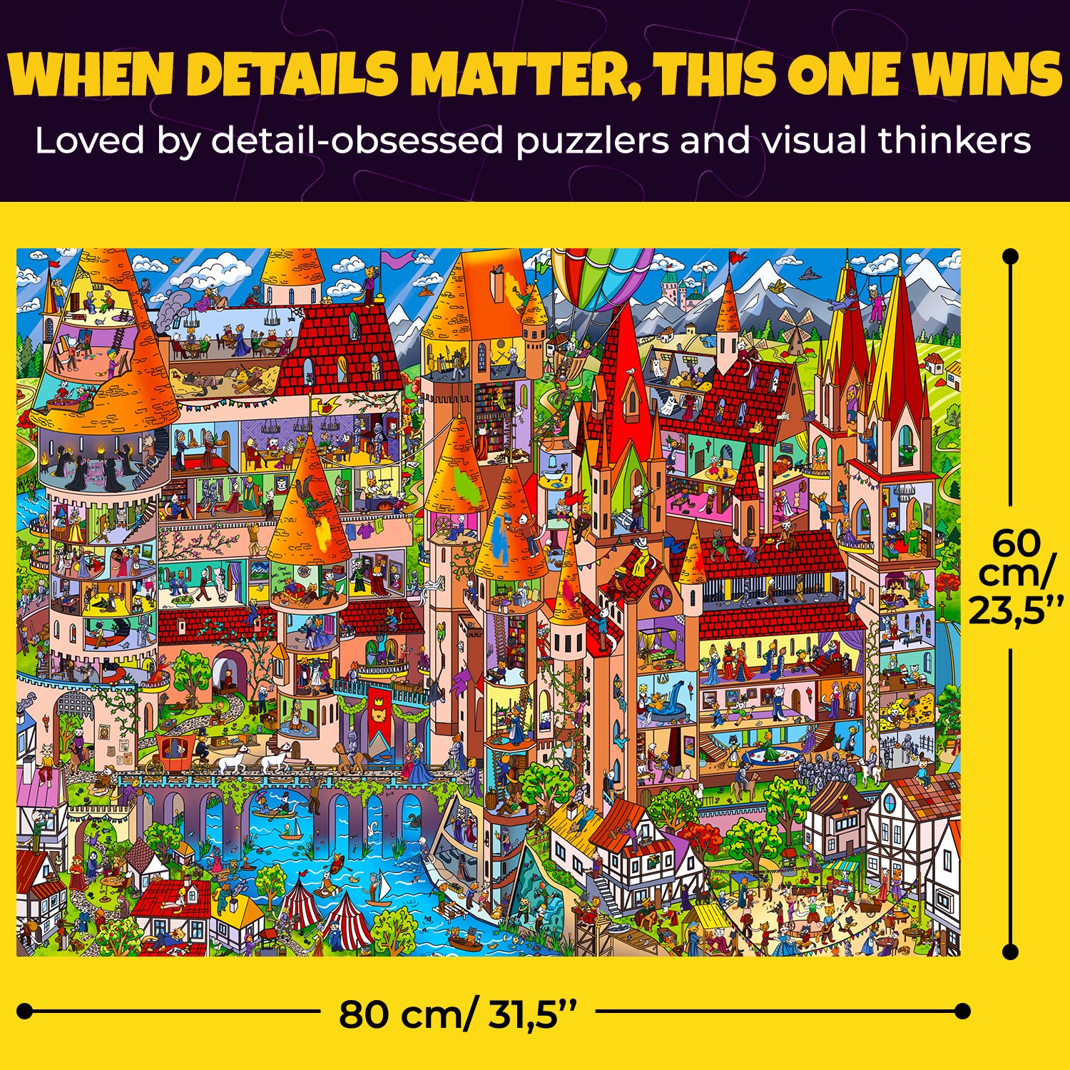 Bundle Set 3x1000 Piece Puzzle for Adults with Extra Fun Challenges