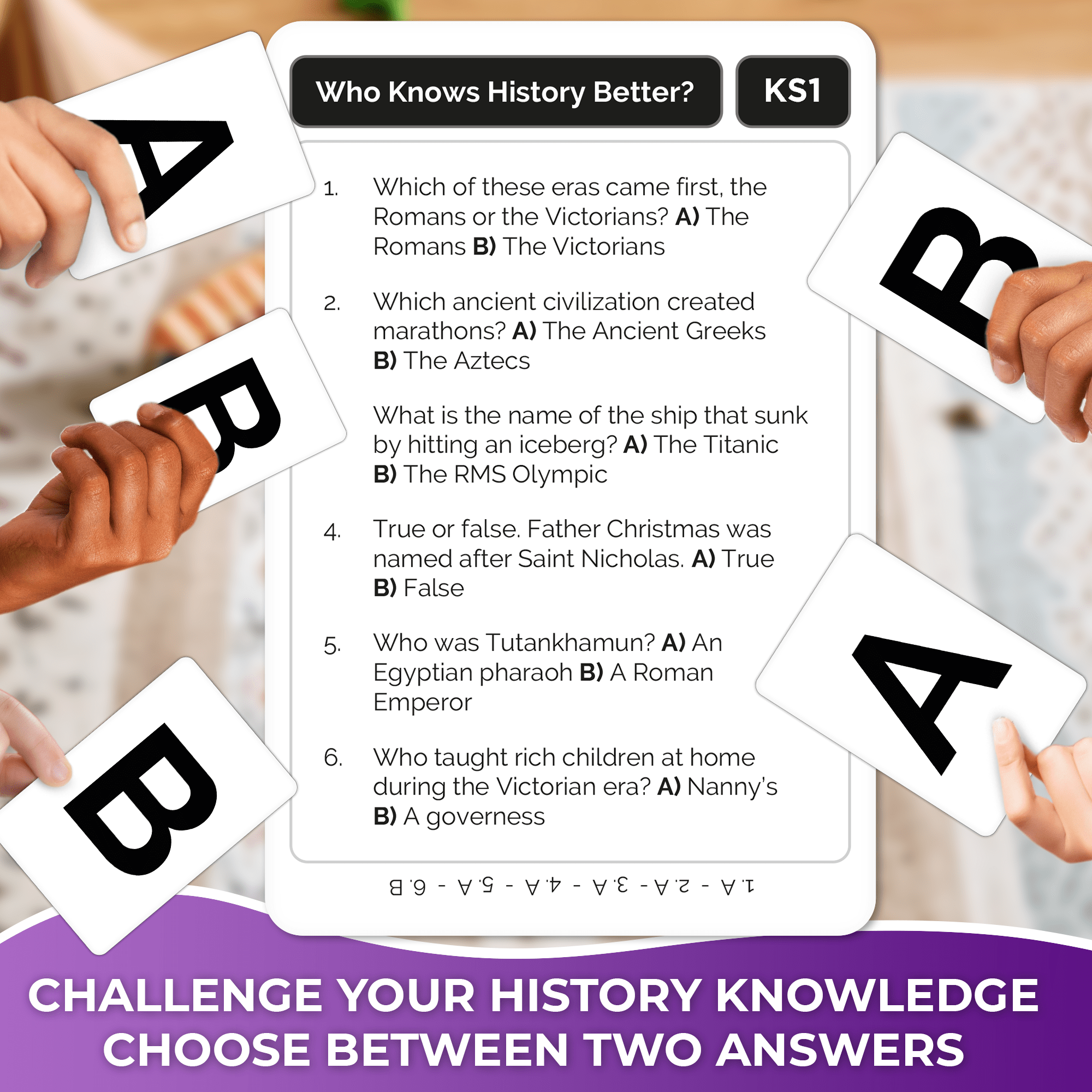 Trivia Game Who Knows History Better? for Kids & Family
