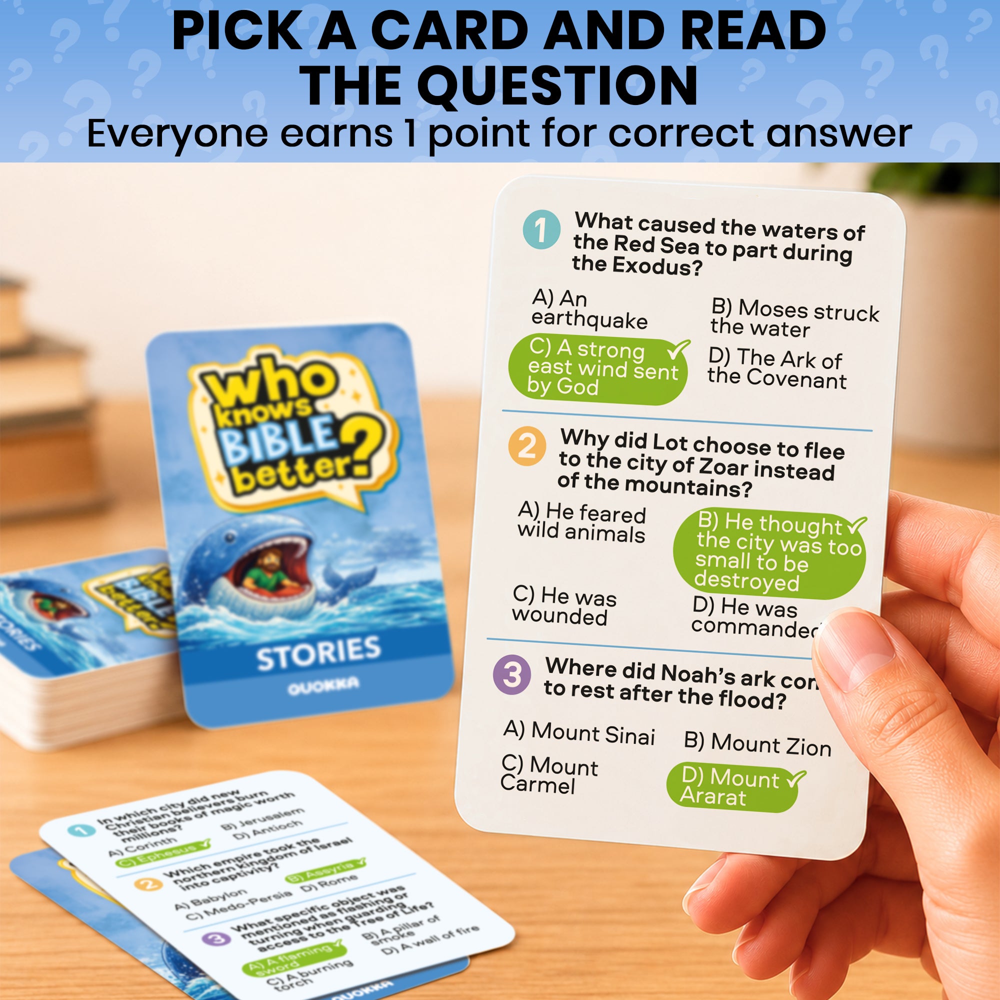 Trivia Card Game - Who Knows Bible Better? Bible Stories