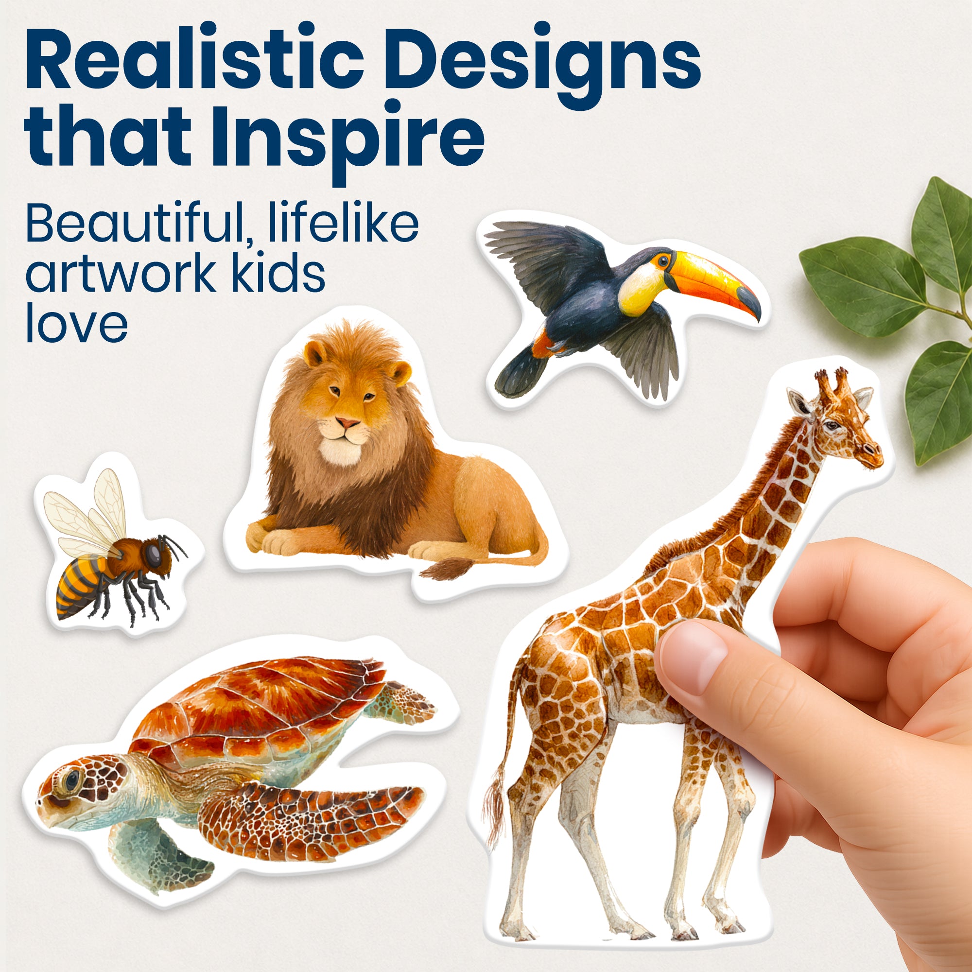 Sticker Book for Kids Realistic Animals - Draw & Stick Creative Workbook