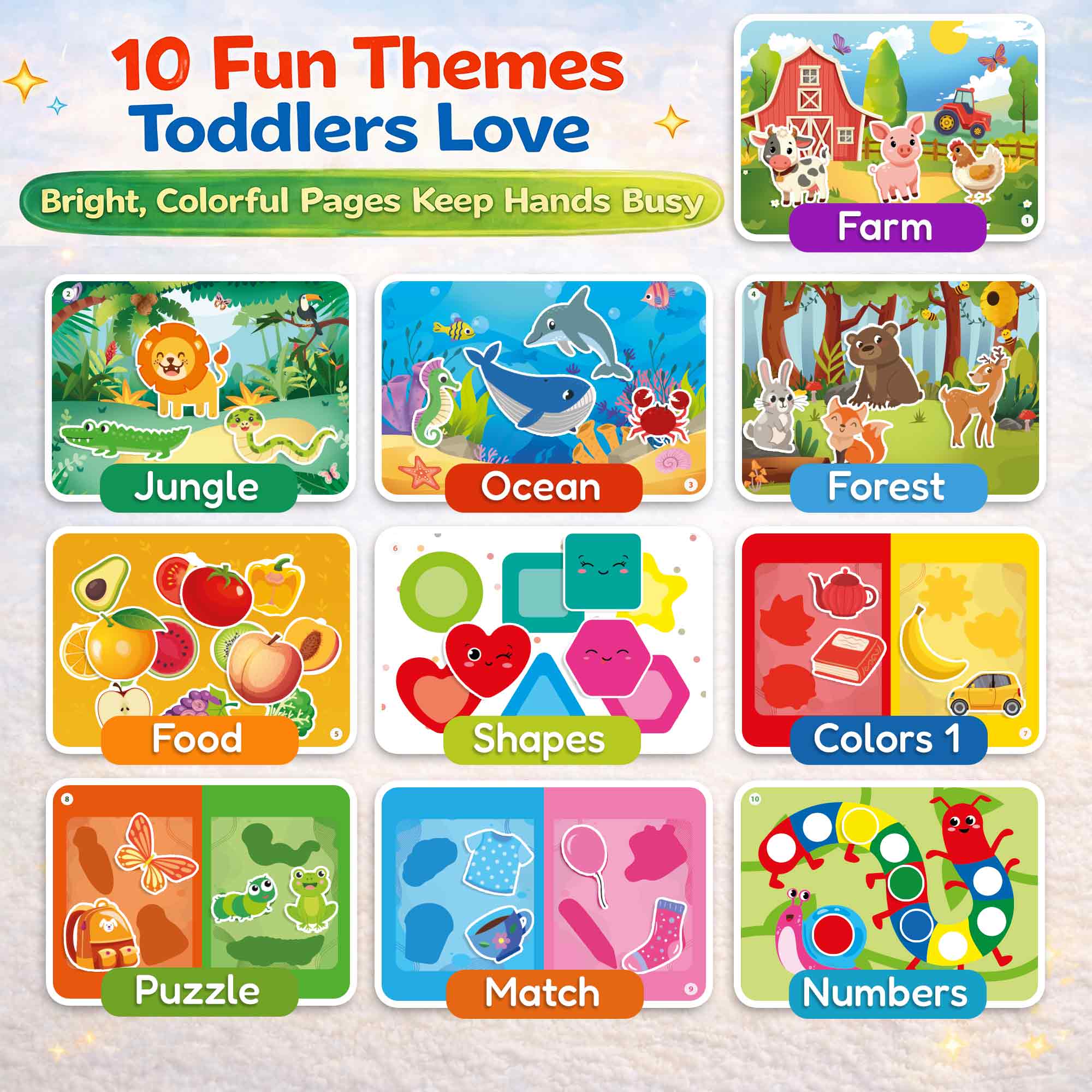 Jelly Sticker Books for Toddlers - Reusable Learning Toy
