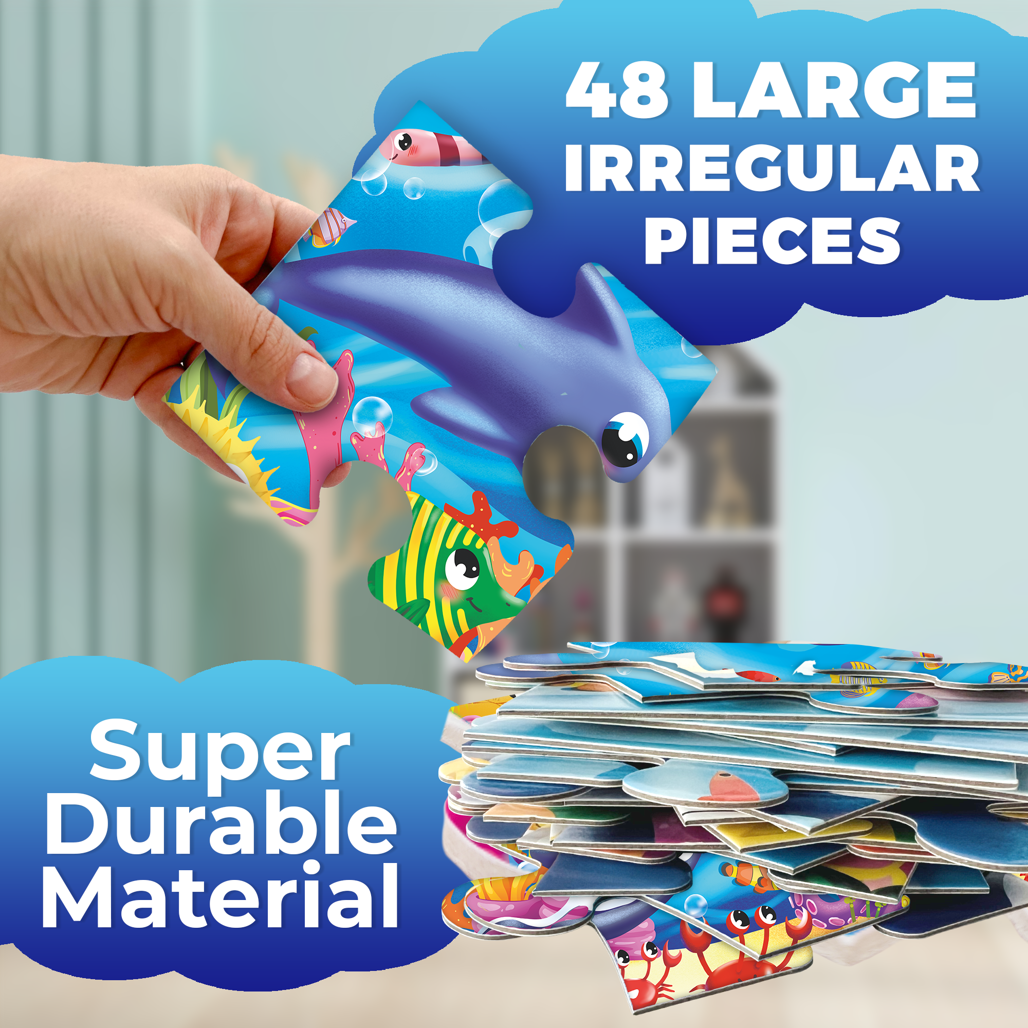 QUOKKA 2x3 FT Giant Floor Puzzles Ocean