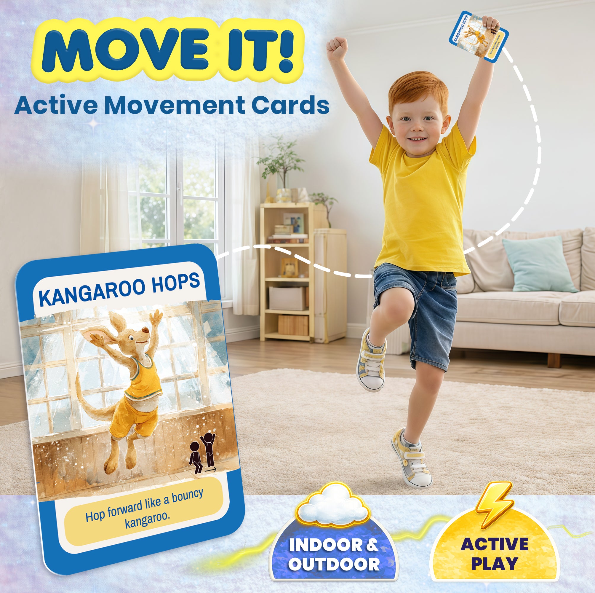 Active Movement Game for Kids – 50 Animal-Themed Exercise Cards