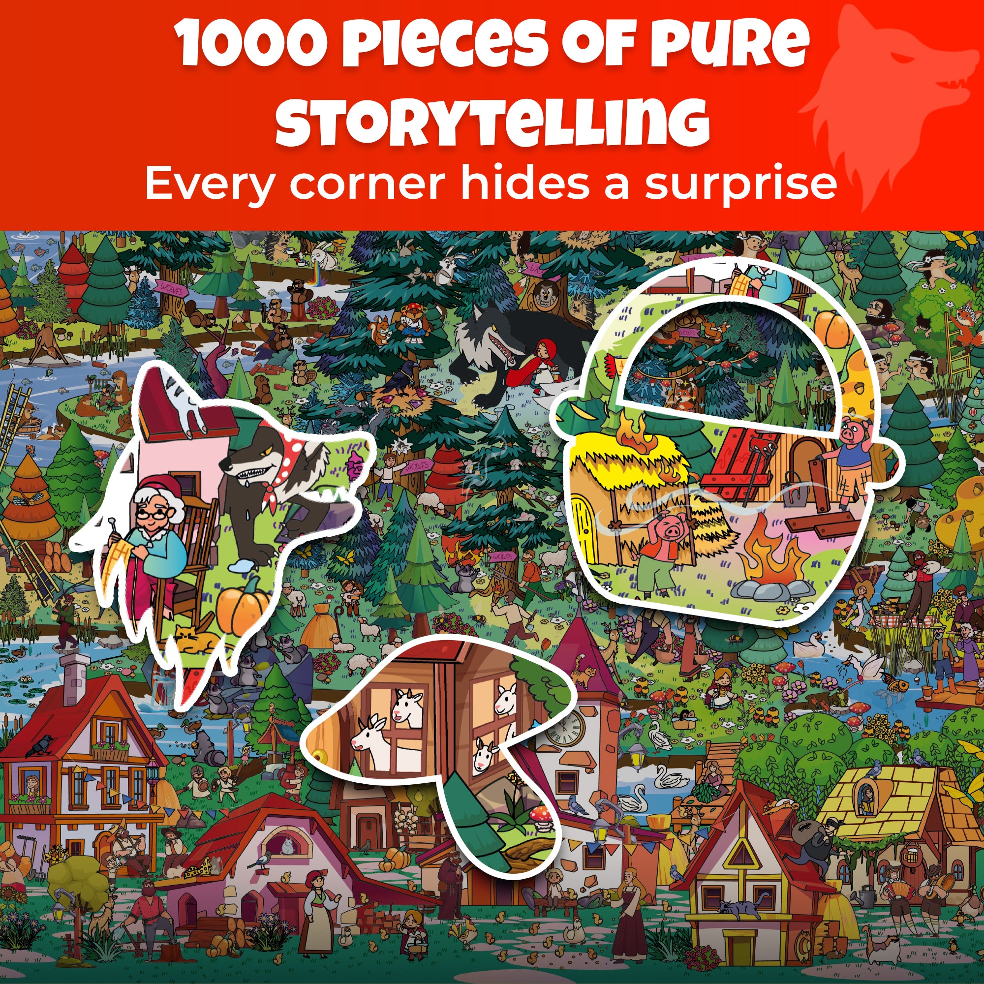 1000 Pcs Puzzle for Adults with Hidden Tasks | Red Riding Hood