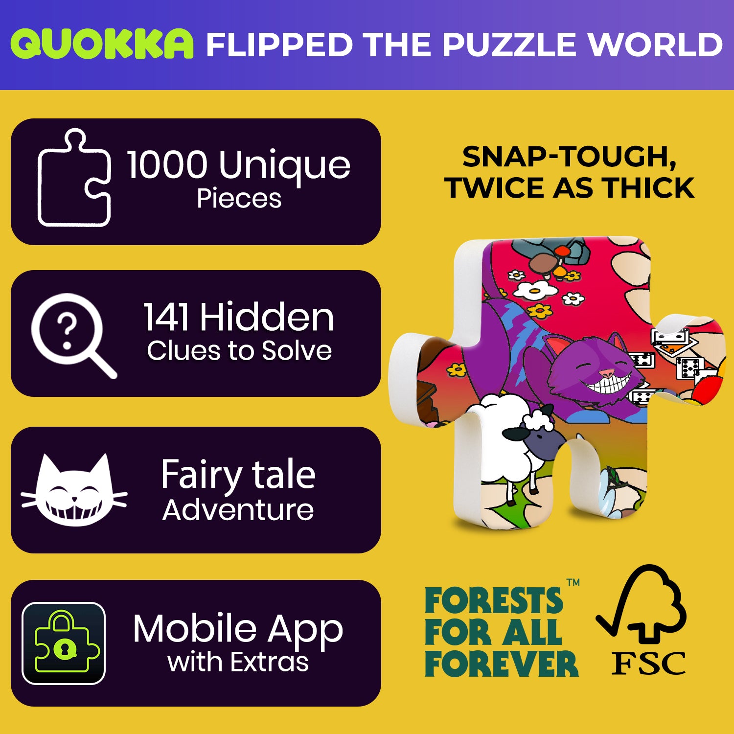 1000 Pcs Puzzle for Adults with Hidden Tasks | Alice in Wonderland