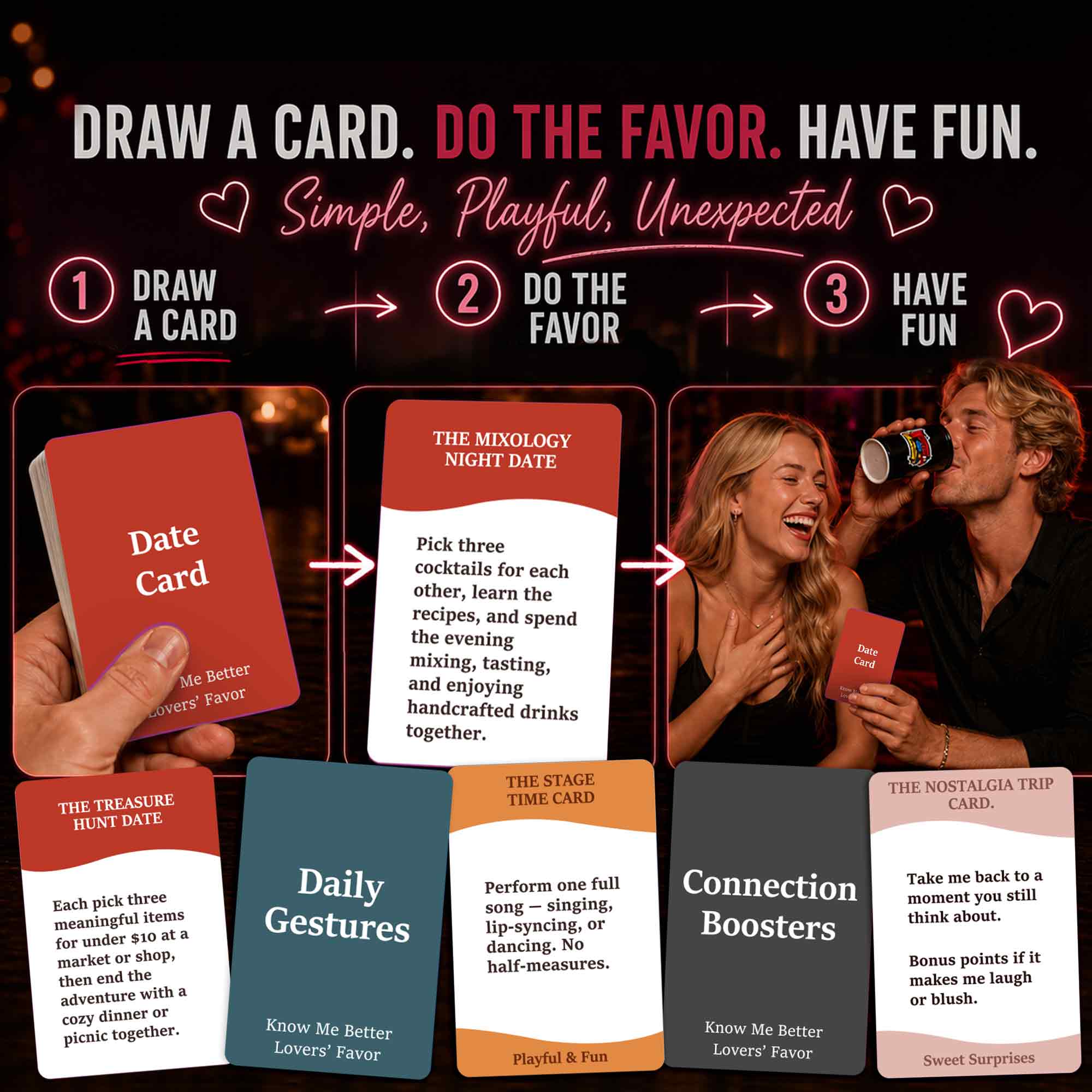 Lovers’ Favors Couples Card Game – Playful Dares & Challenges