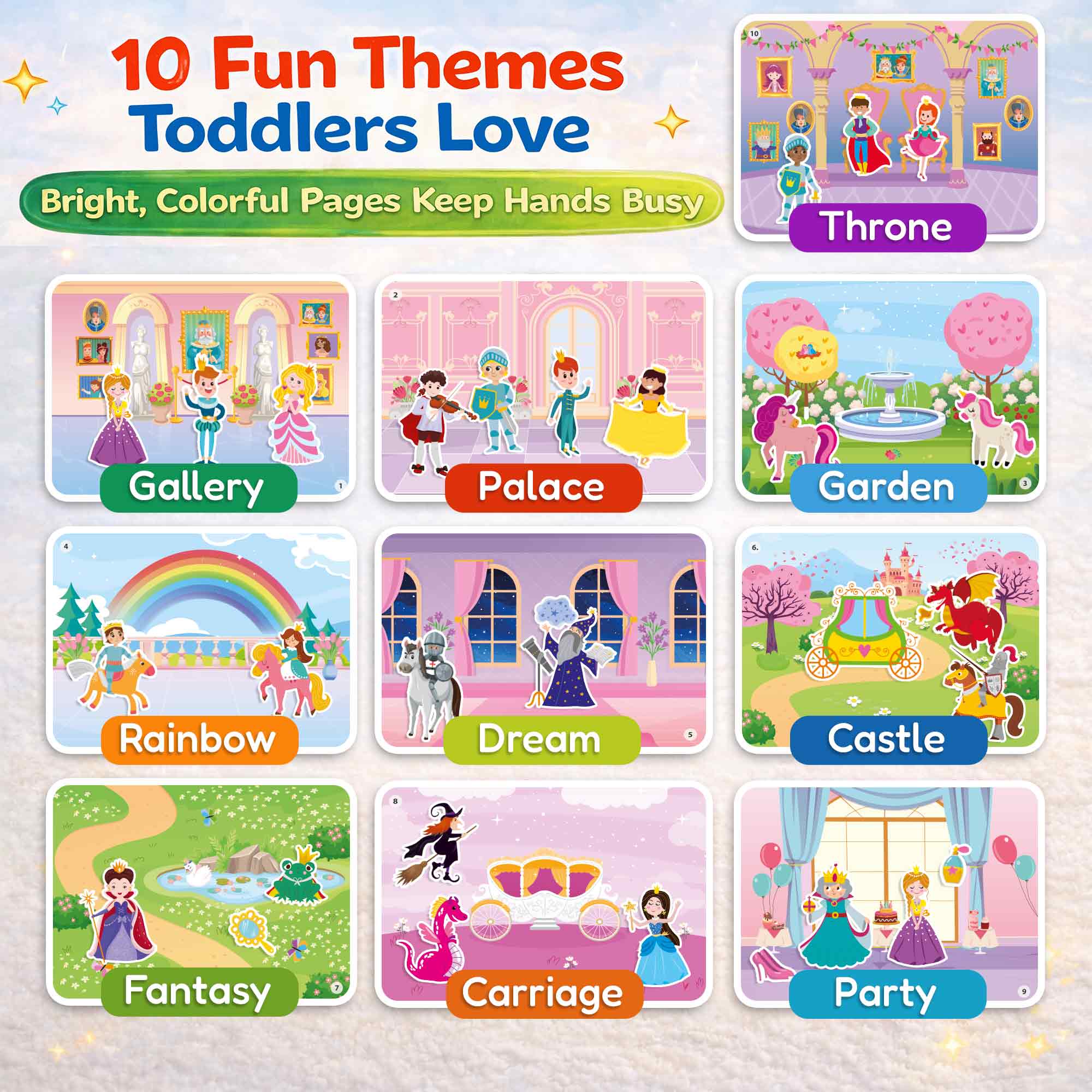 Jelly Sticker Books for Toddlers - Fairy Tale Themes