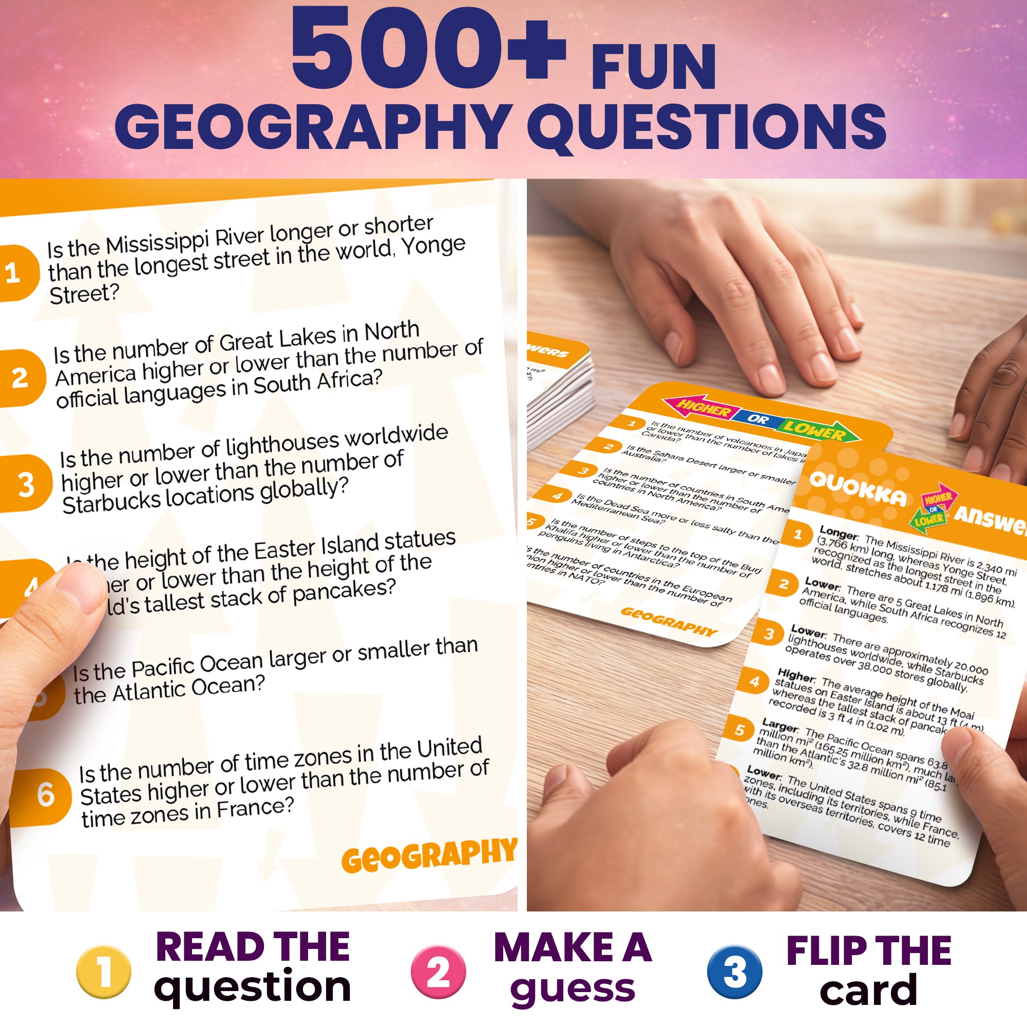 Higher or Lower Geography Family Board Game