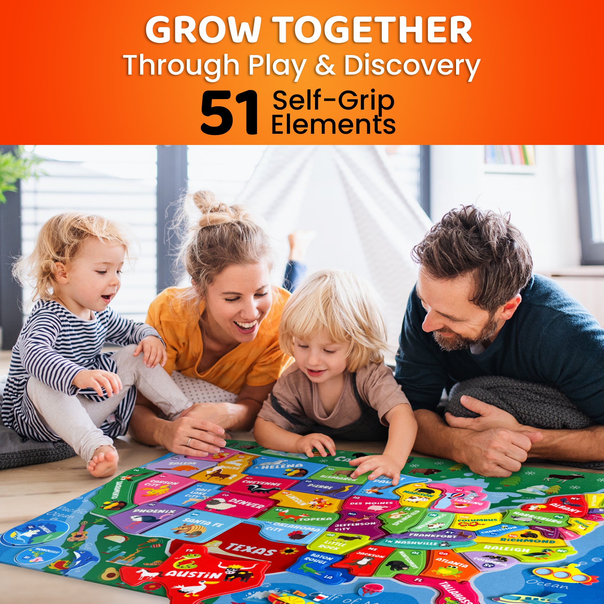 Felt Board USA Map for Kids | Educational Flannel Toy