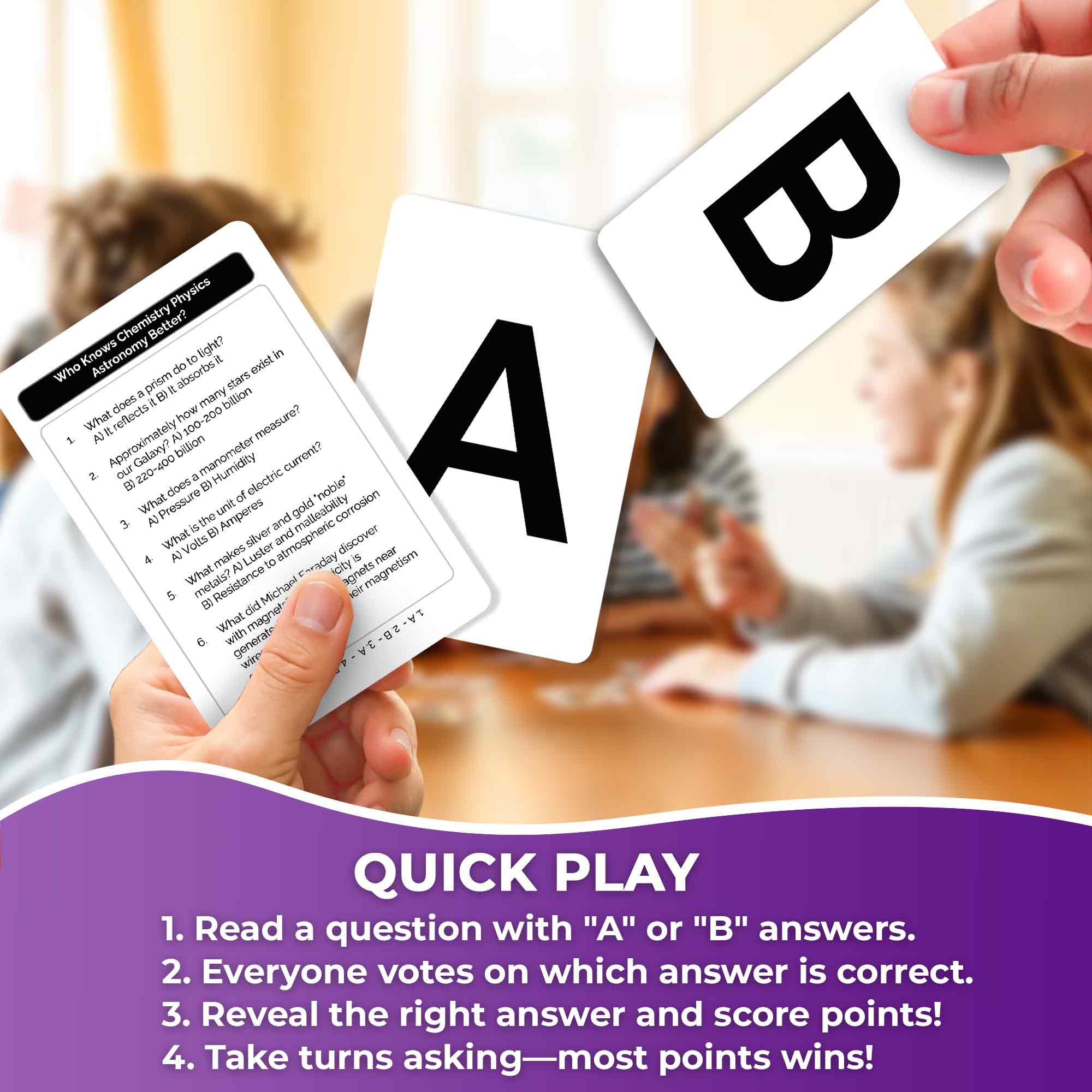 Trivia Family Game Who Knows Science Better? for Adults