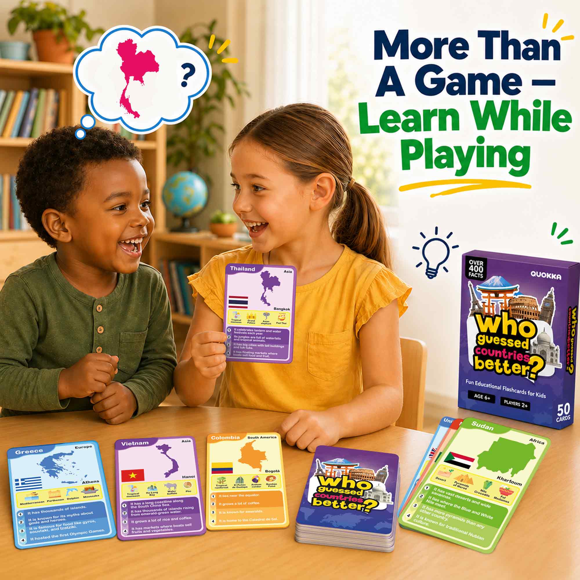 Educational Game for Kids - Who Guess It Better: Countries