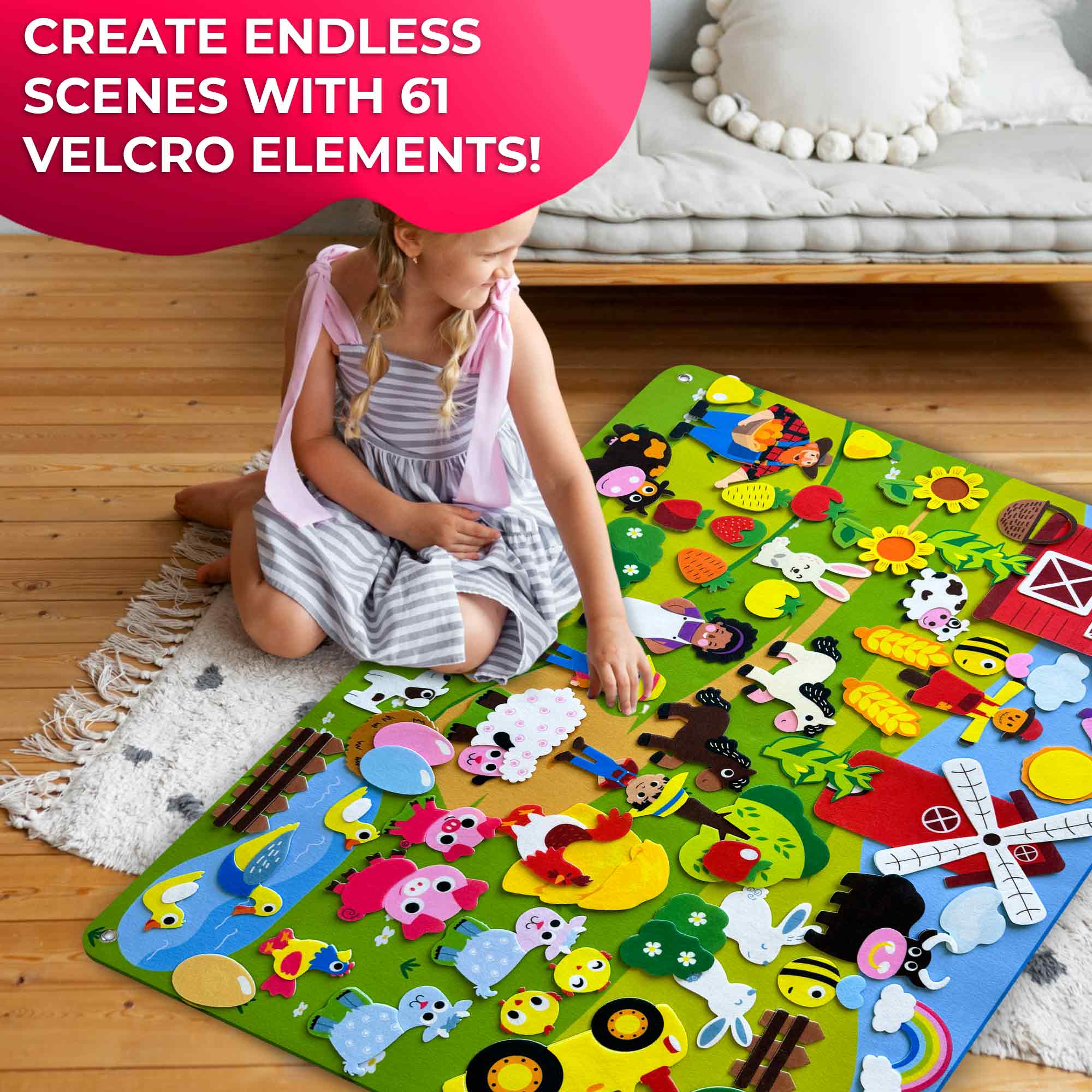 Felt Board Farm for Kids | Educational Flannel Toy