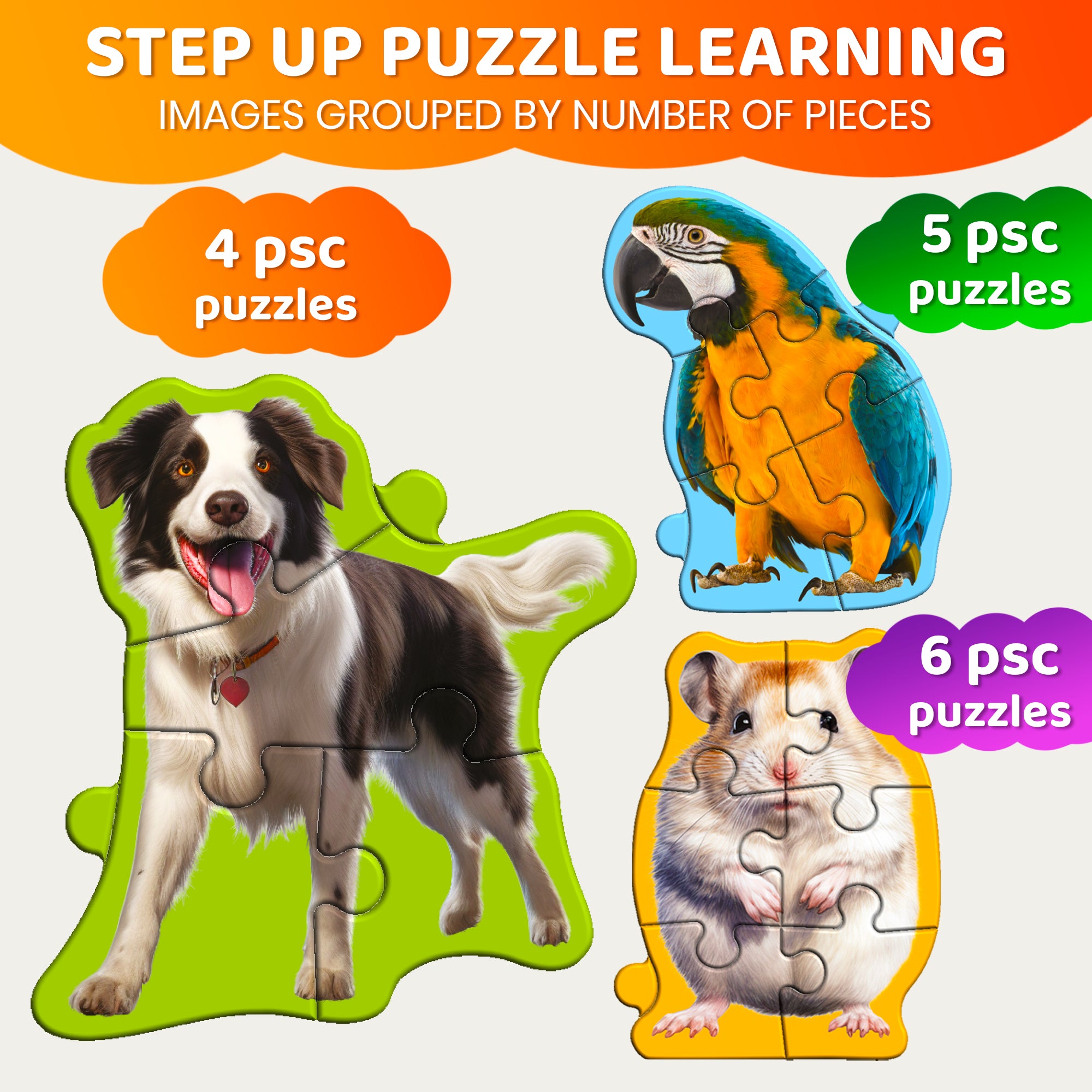 Step Up Magnetic Puzzles for Toddlers - Pets