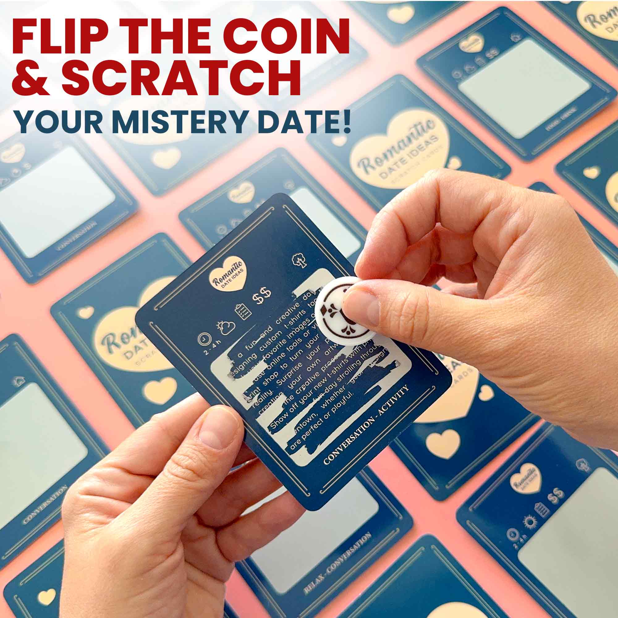 Scratch Cards for Couples Blue | 50 Romantic Dates