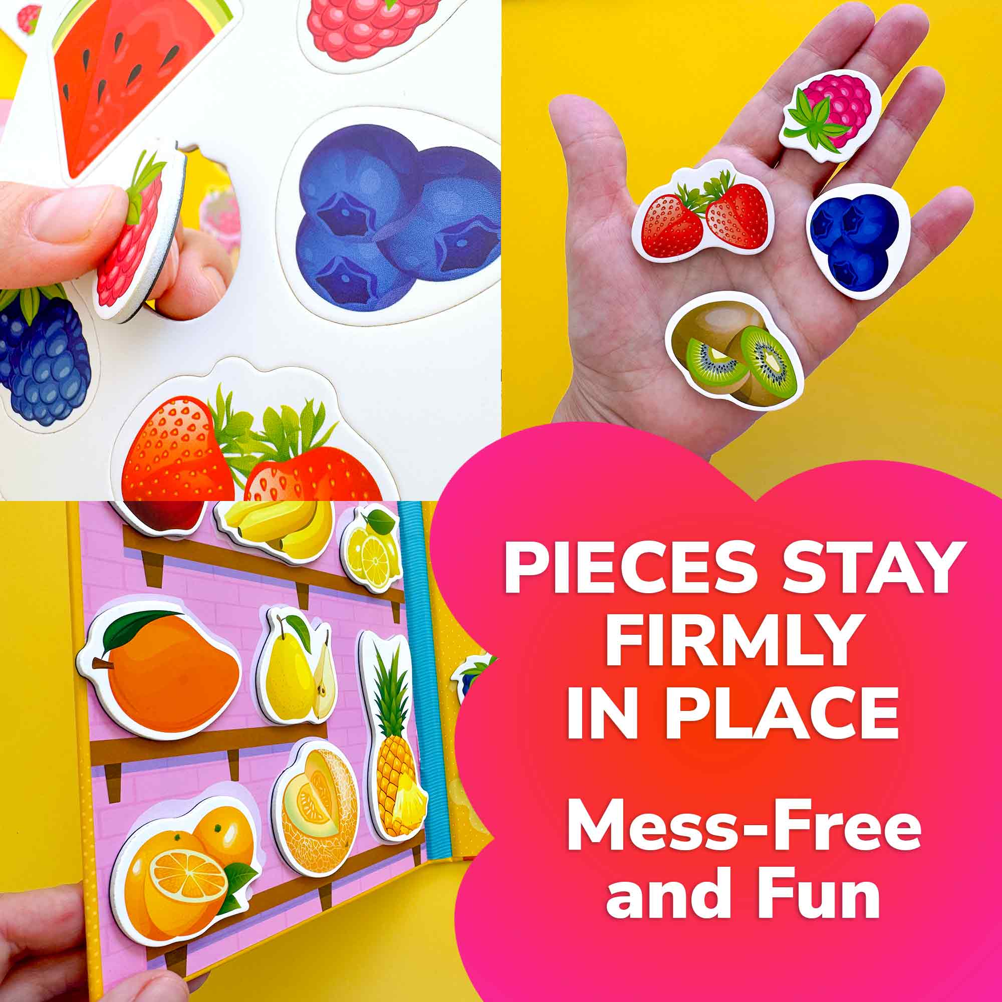 Travel Magnetic Book 20+Pcs for Kids | Fruits