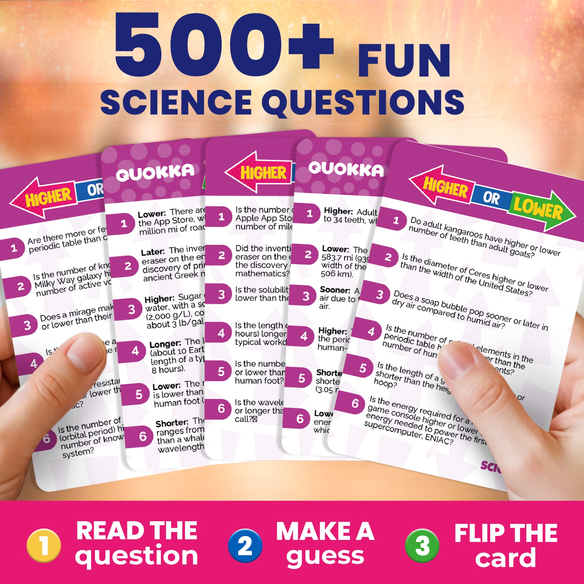 Board Game Higher or Lower Science | Family Card Game