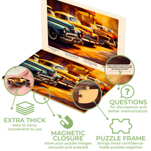 Load image into Gallery viewer, QUOKKA 100 Piece Dementia Puzzles for Elderly | 3 Alzheimers Jigsaw Puzzle Games for Adults with Automobiles, Horses, and Ship
