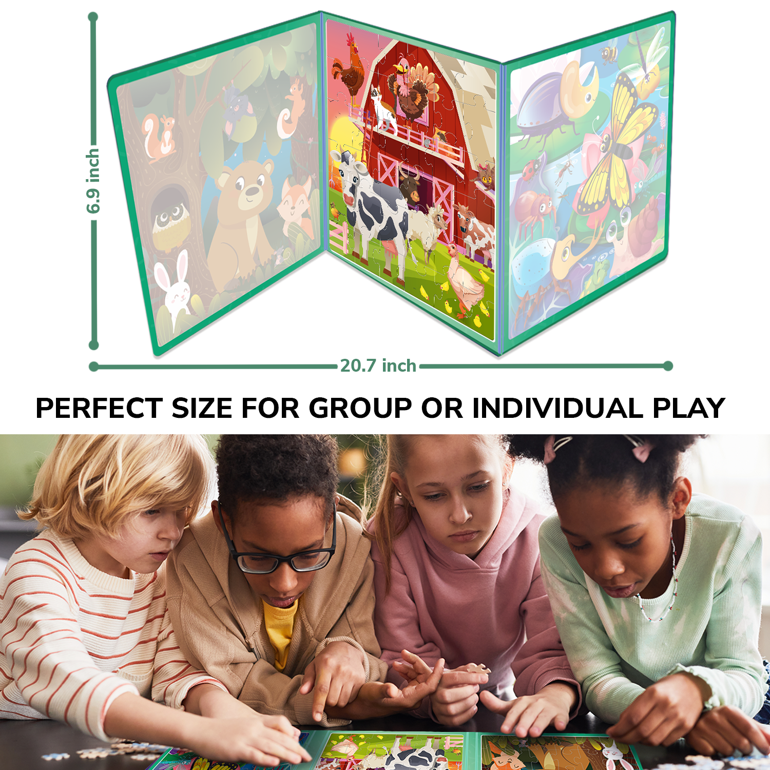 Magnetic Book 36 Piece Puzzles for Kids