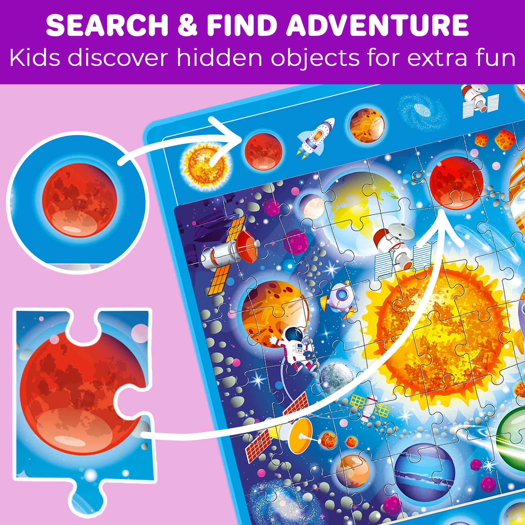 Magnetic Puzzle 2x60 Pcs Puzzles for Kids - Space & Polar