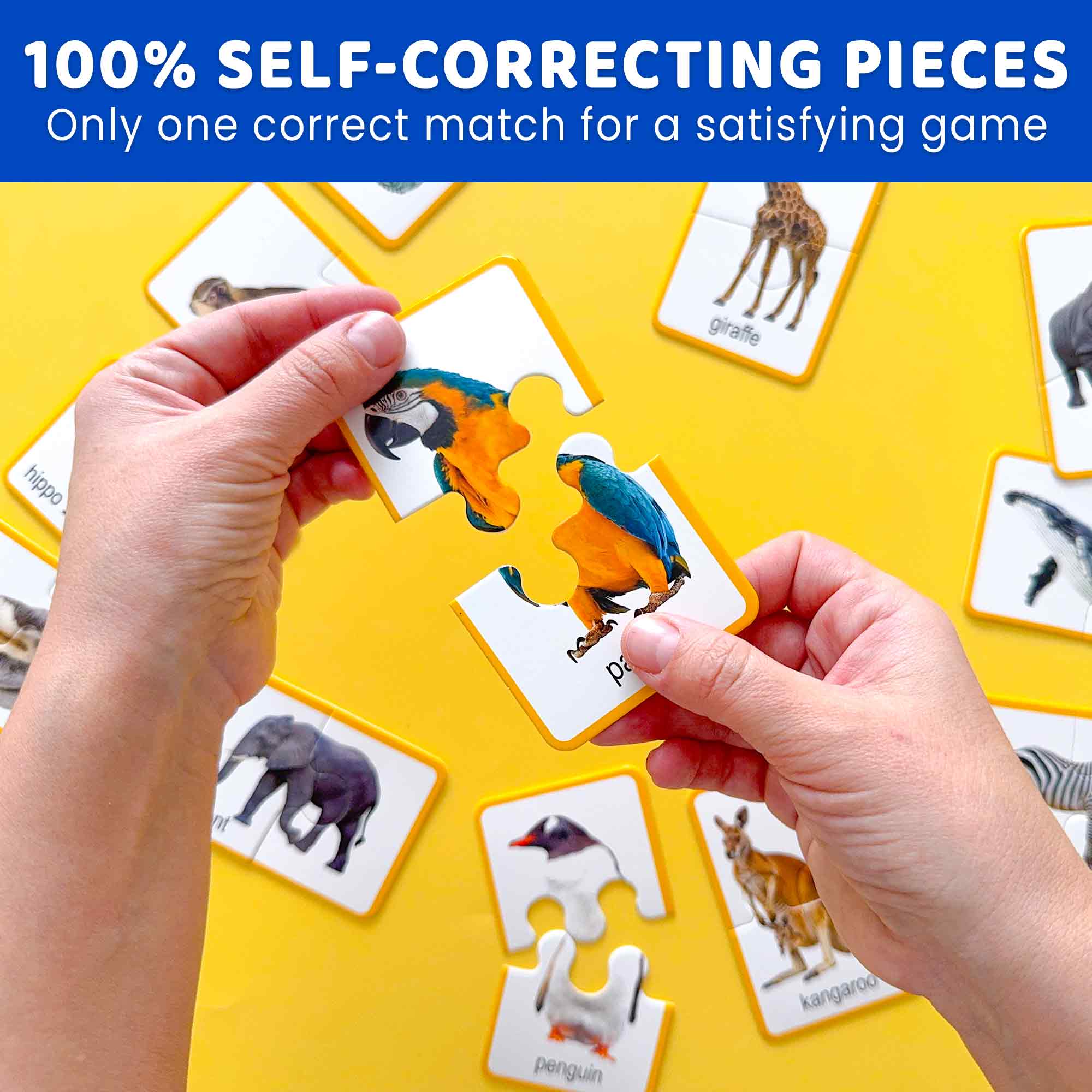 Matching Puzzle for Toddlers - 16 Realistic Pairs Wild Animals
