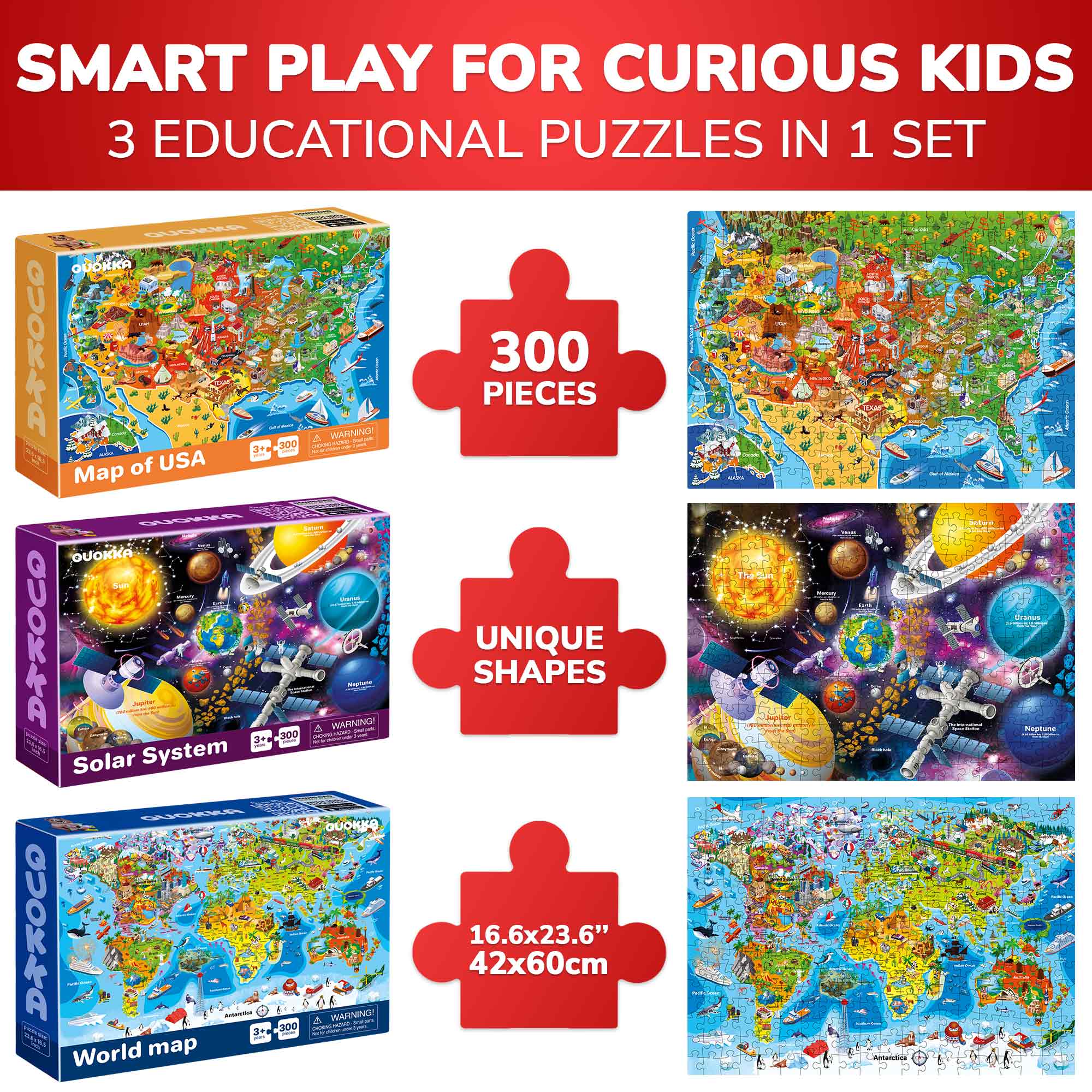 300 Pcs Search & Find Floor Puzzles | Maps & Space