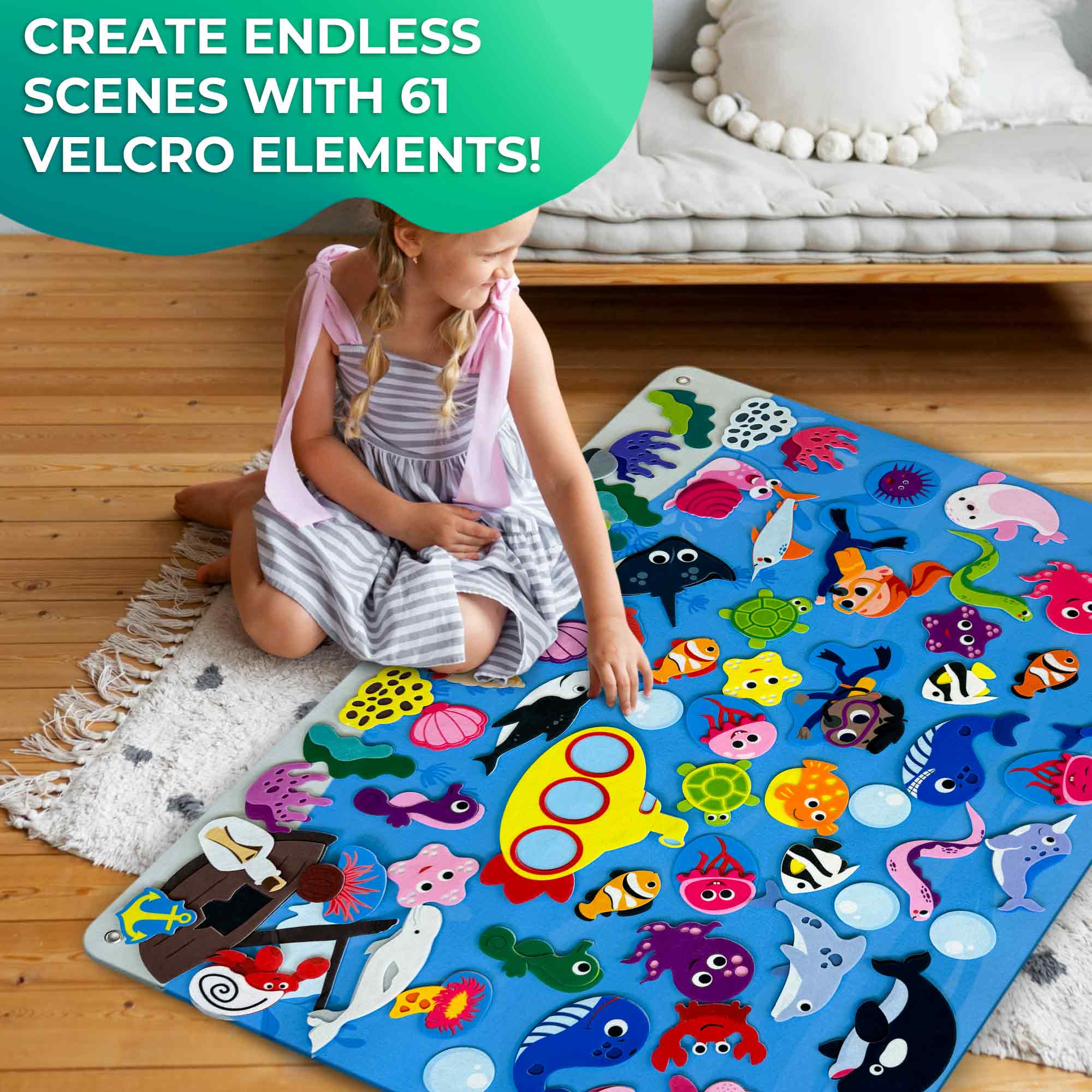 Felt Board Ocean for Kids Preschool Learning Activities Educational Flannel Toy