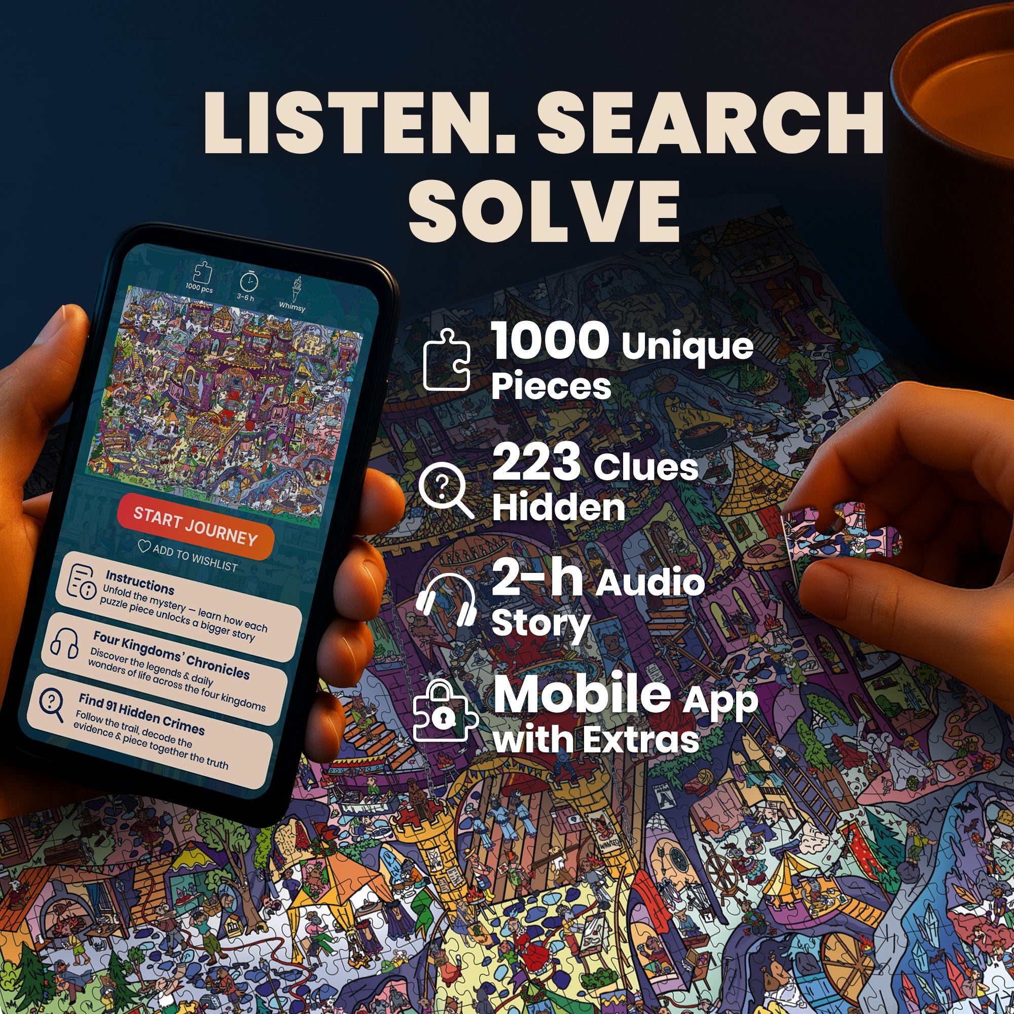 1000 Pcs Puzzle for Adults with Hidden Tasks | Rocktail Kingdom