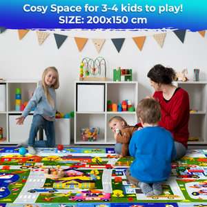QUOKKA Classroom Rug for Kids - 78x59 City Toddler Rug Carpet for Kids Room