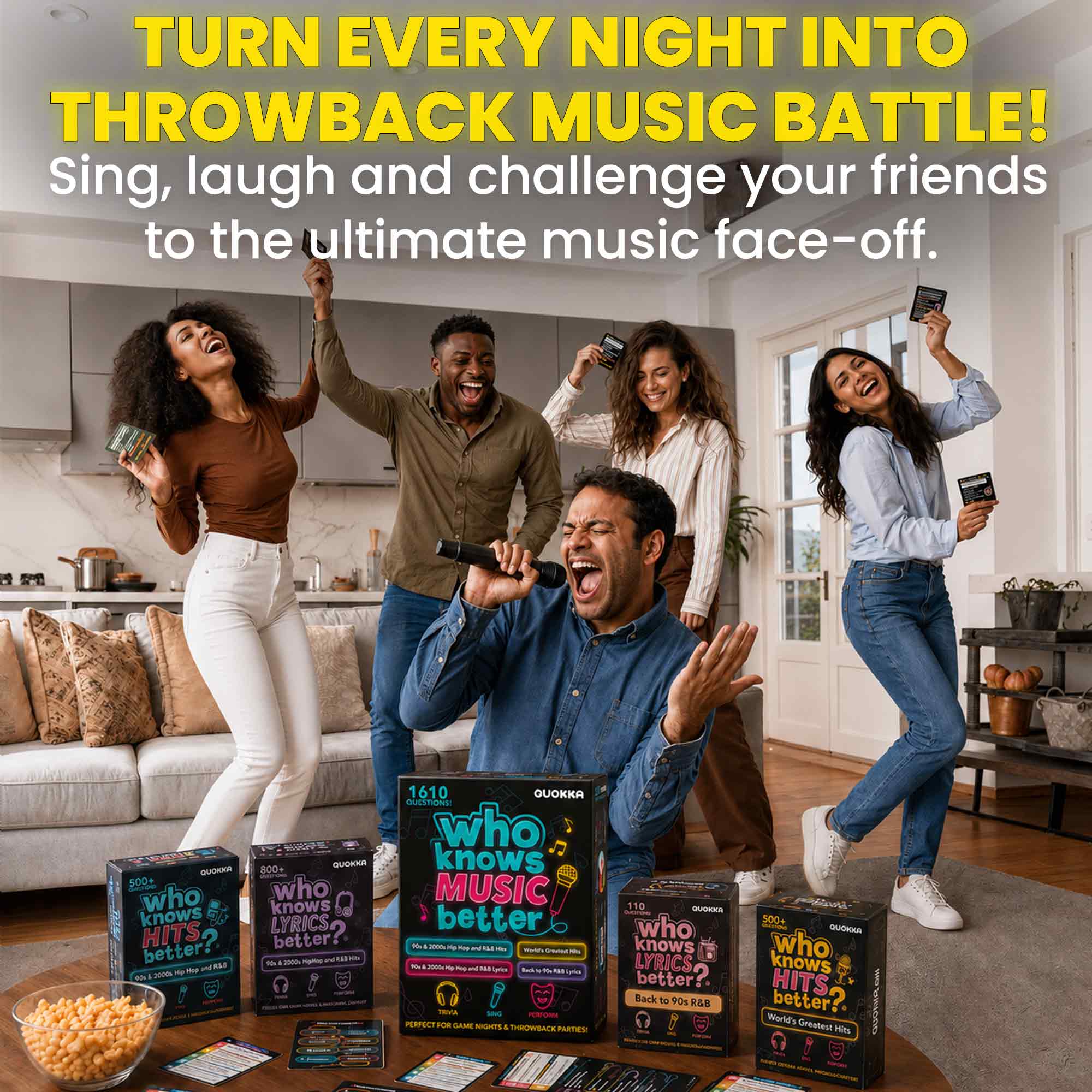 4 Pack Trivia Card Game Who Knows Music Better?