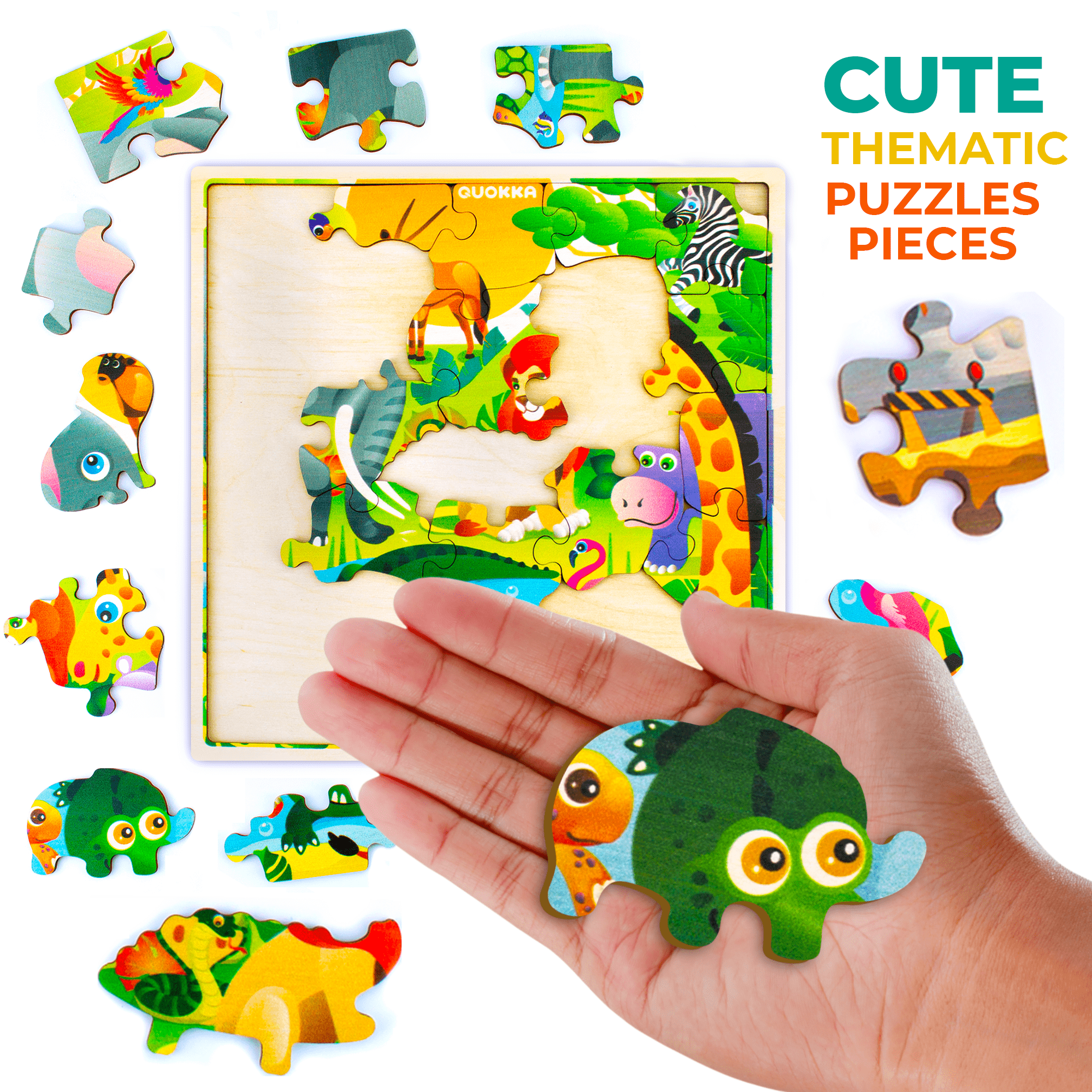 QUOKKA 28 Pieces Wooden Puzzles | Africa Animals