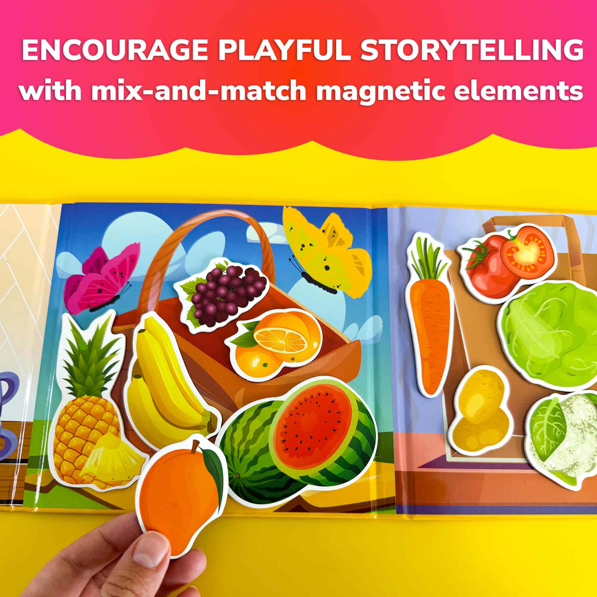 Travel Magnetic Book 20+Pcs for Kids | Fruits