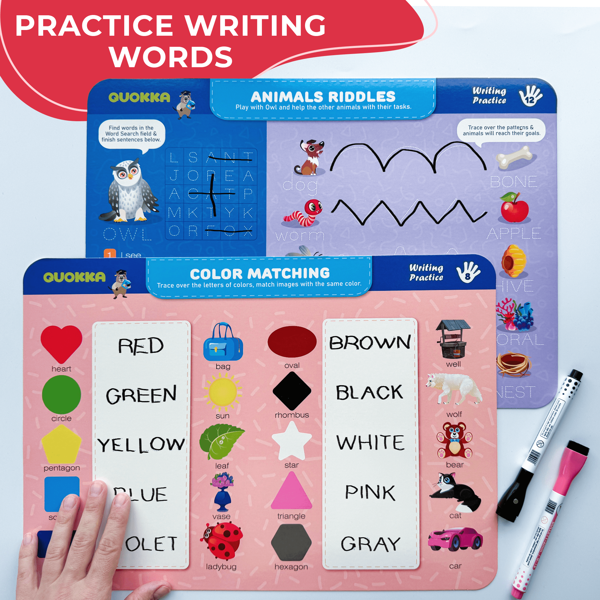 QUOKKA Busy Book Practice Handwriting for Kids - Learn to Write