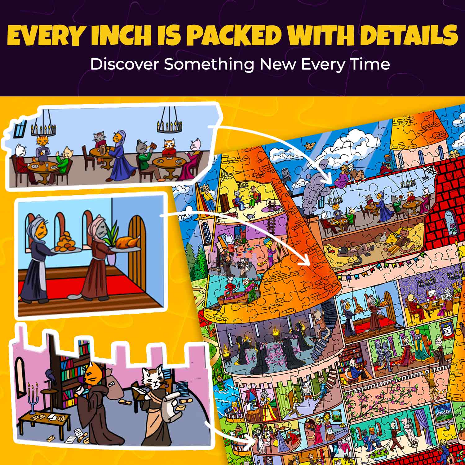 1000 Pcs Jigsaw Puzzle for Adults | Nighty Cats