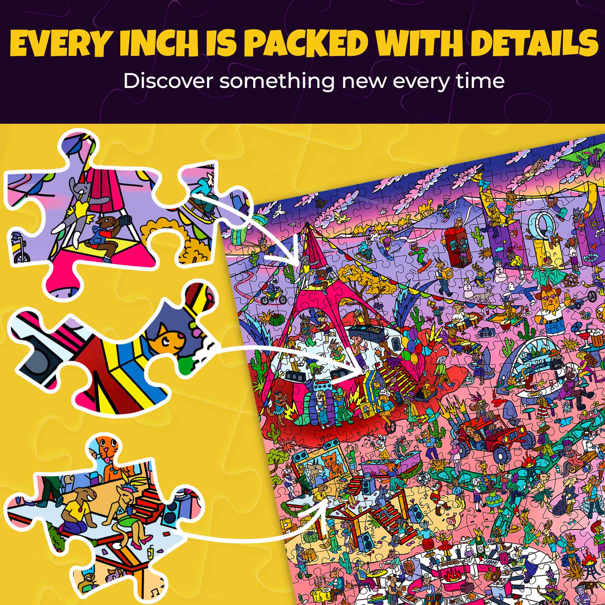 3 Set 1000 Piece Puzzle for Adults with Hidden Secrets