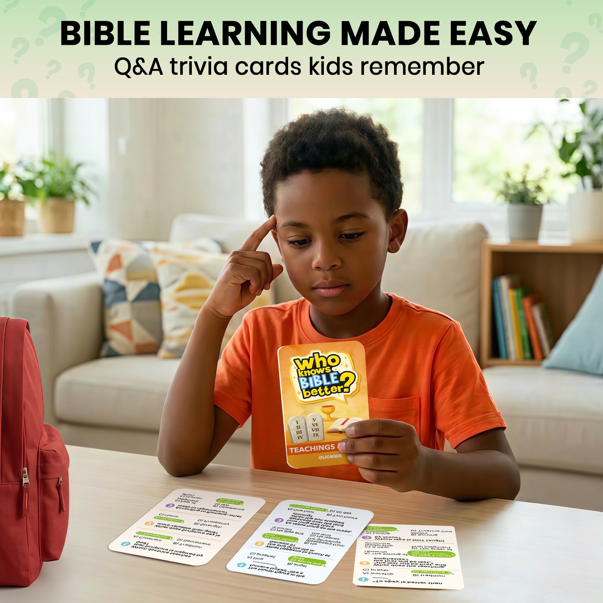 Trivia Card Game - Who Knows Bible Better? 3 Set for Family