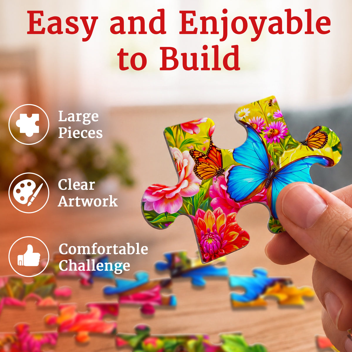 100 Pcs Search & Find Dementia Puzzles for Elderly - Pet & Flowers