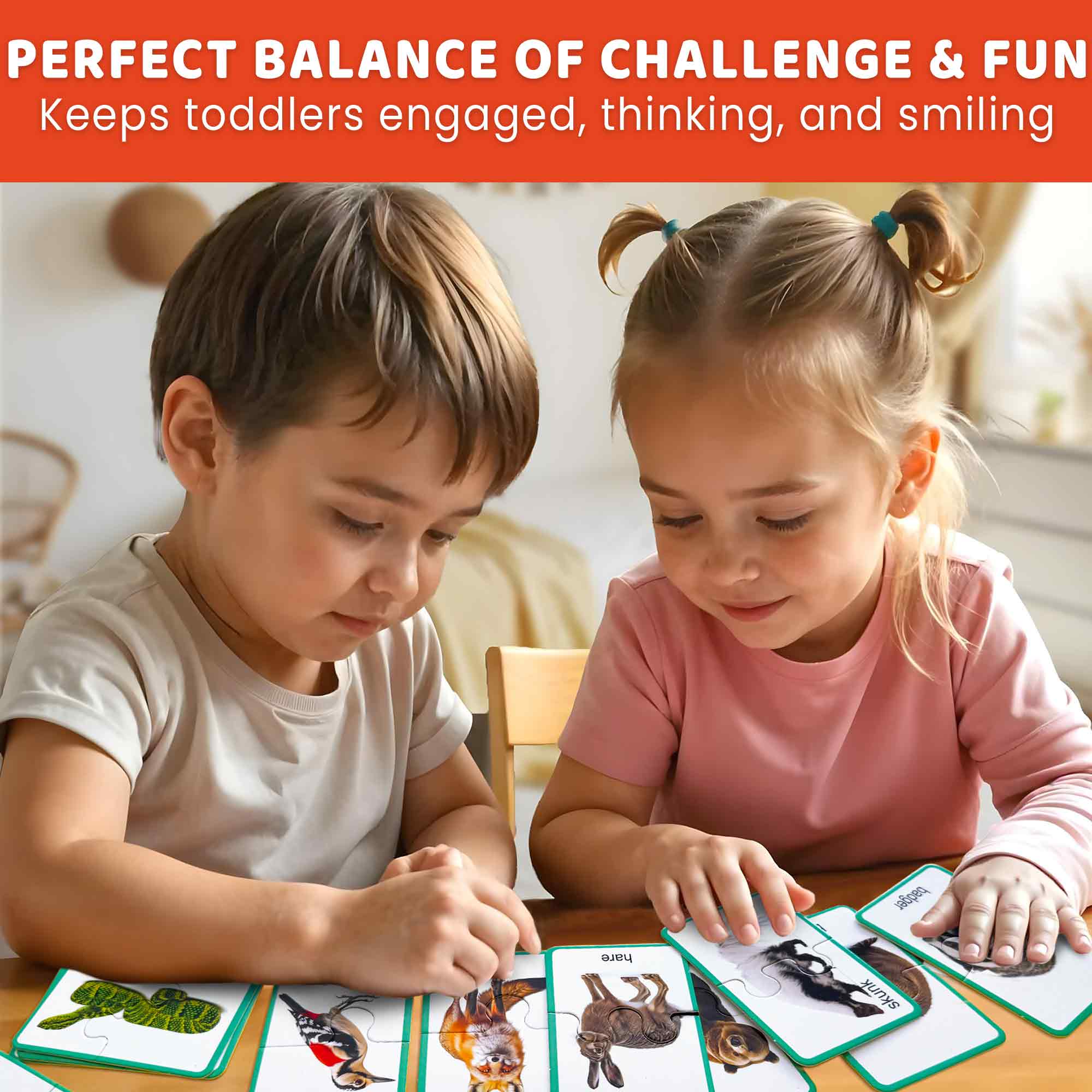 Matching Puzzle for Toddlers - 16 Realistic Pairs Forest Animals