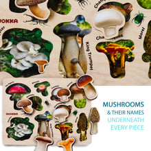 Load image into Gallery viewer, Wooden Puzzles Set for Toddlers | Mushrooms Flowers Leaves - QUOKKA
