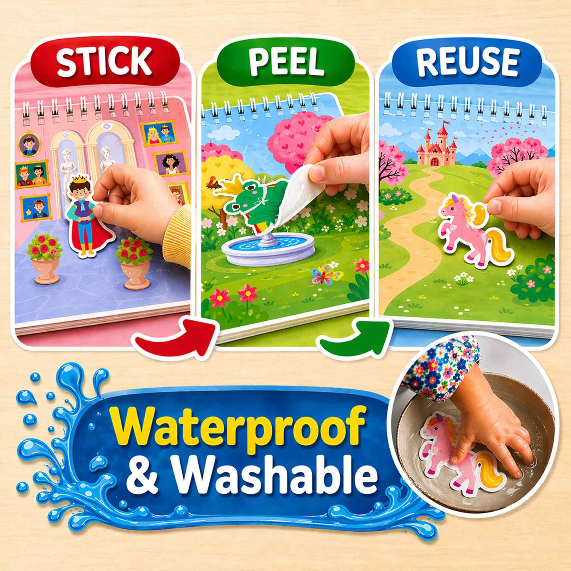 Jelly Sticker Books for Toddlers - Fairy Tale Themes