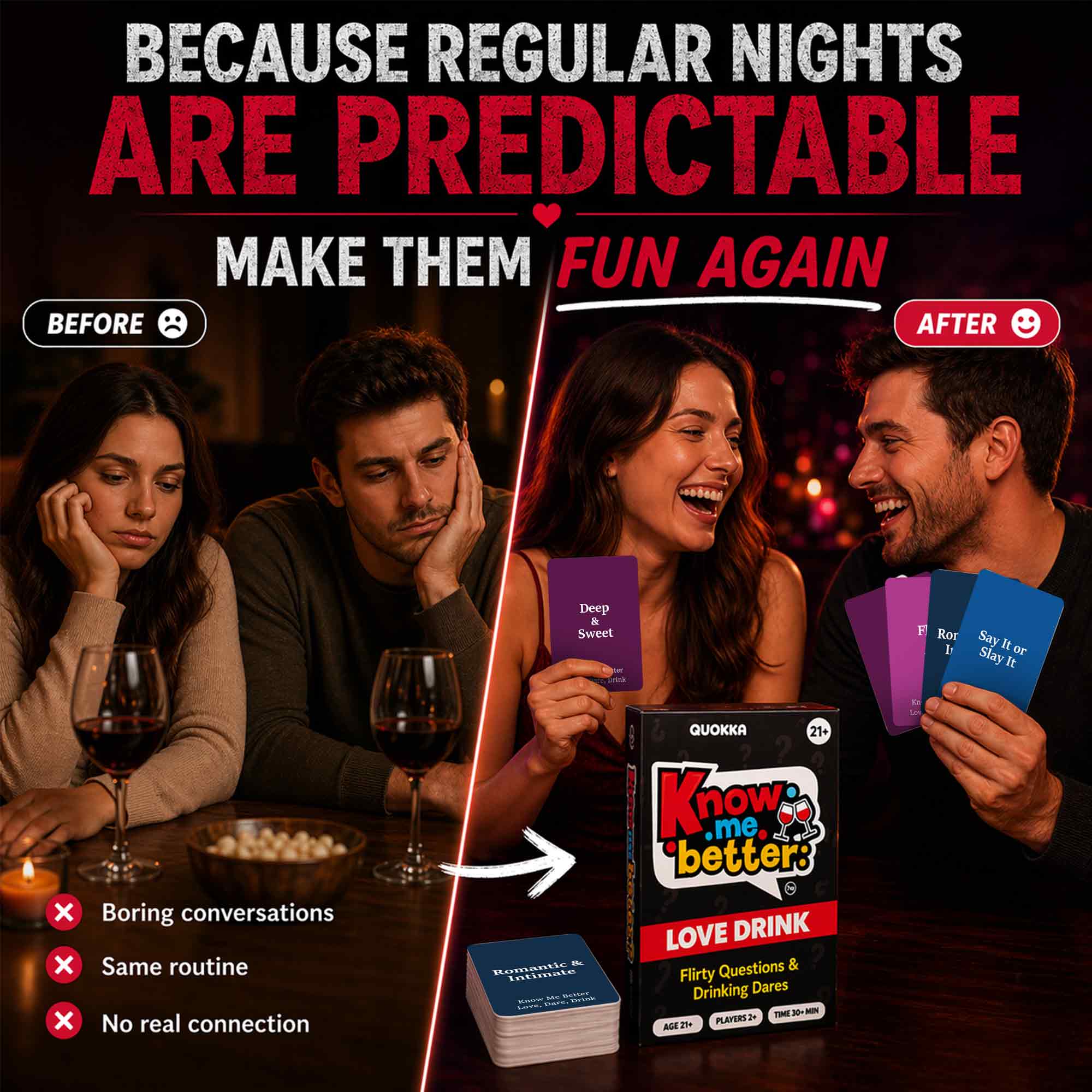 Couples Card Game Love Dare Drink β Spicy Date Night Game
